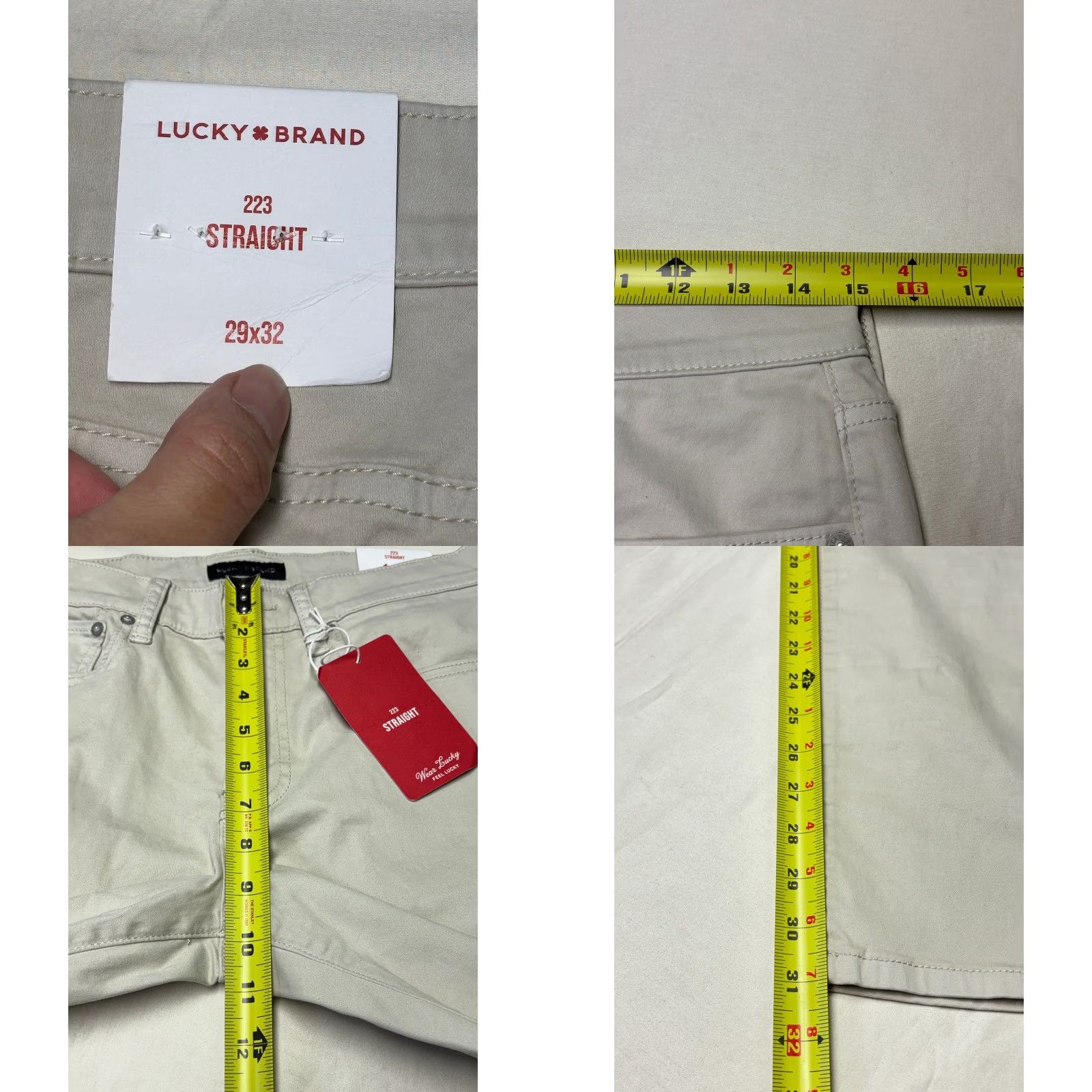 Lucky Brand Lucky Brand 223 Straight Pants Mens 29x32 Sand Beige Size US 29 - 9 Thumbnail