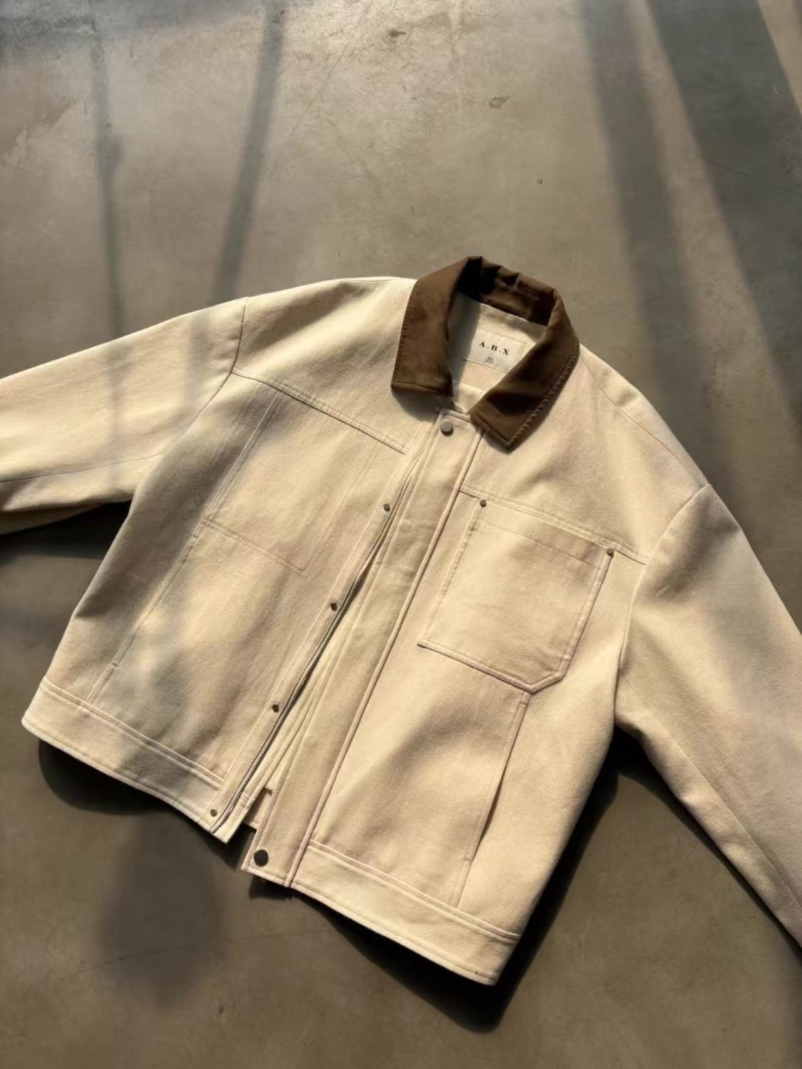 Vintage A.B.X Off-White Work Jacket Size US M / EU 48-50 / 2 - 2 Thumbnail