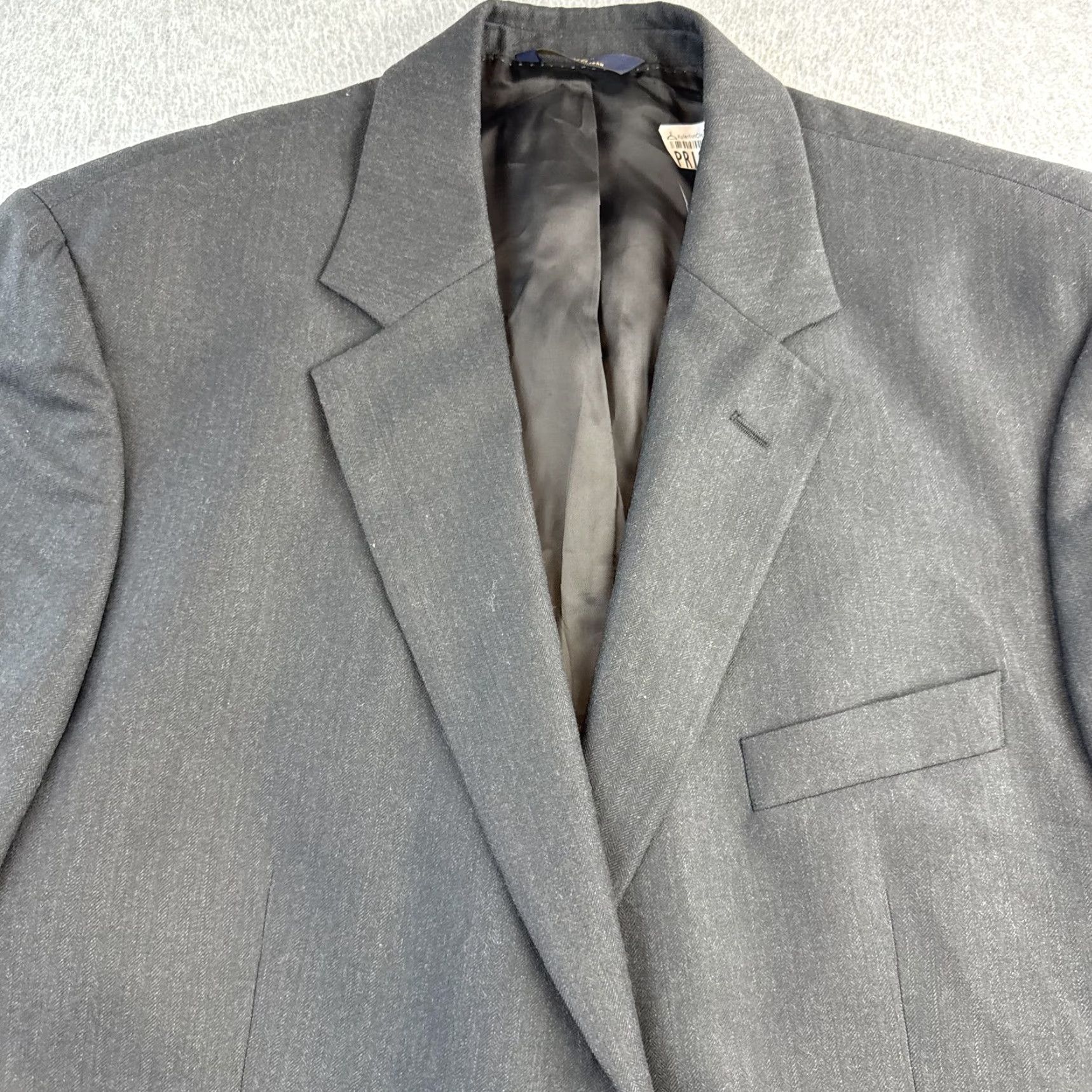Brooks Brothers VINTAGE? Brooks Brothers 346 Suit Mens 46R Wool Blend Charcoal Gray Blazer Pants Set W42 L29 Two Piece 2 Piece Office Formal Wedding Mens Size 46R - 6 Thumbnail