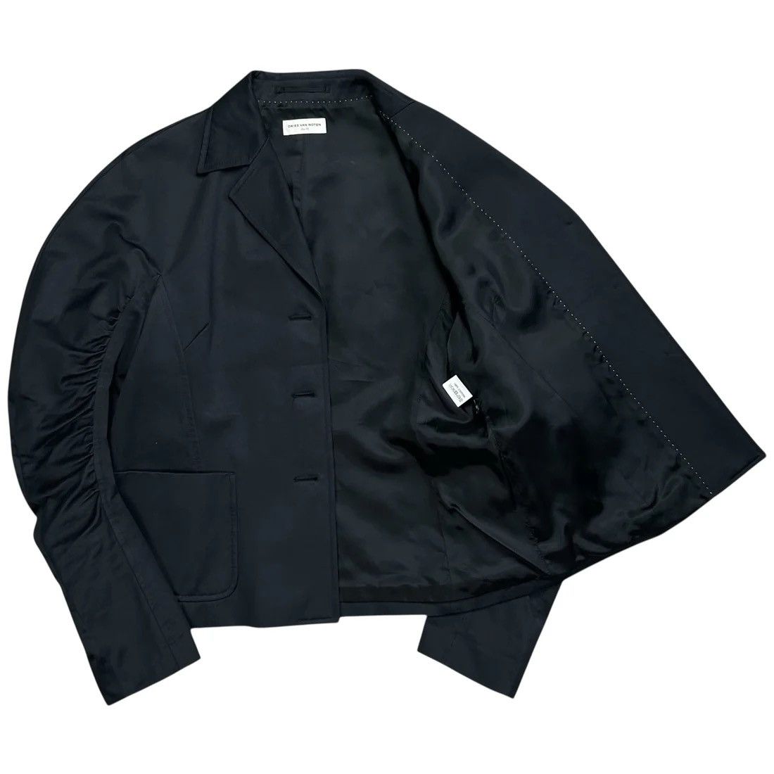 Dries Van Noten Dries Van Noten Cropped Ruched Sleeve Blazer - AW18 Size US M / EU 48-50 / 2 - 8 Thumbnail