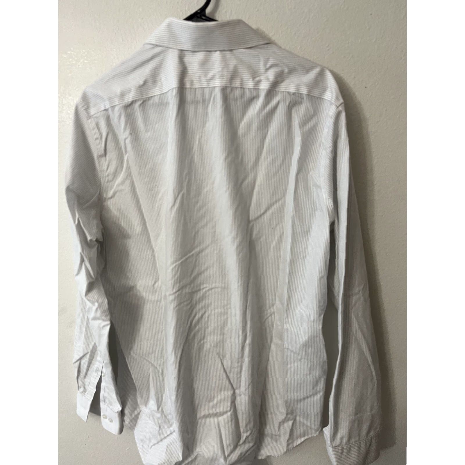 Calvin Klein Calvin Klein Dress Shirt Men 16.5 White Striped Slim Fit Non-Iron Size US L / EU 52-54 / 3 - 2 Thumbnail