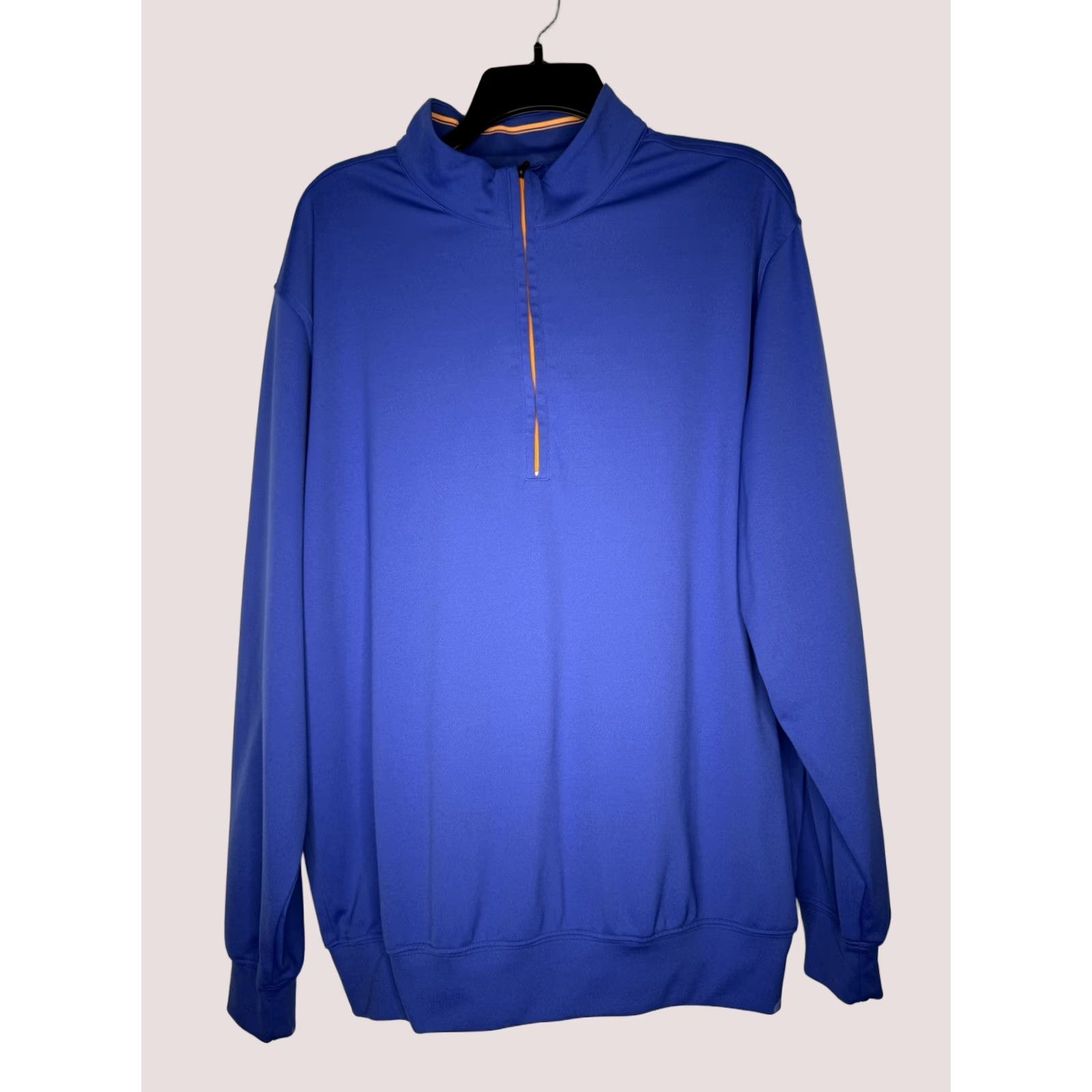 Vintage Donald Ross Mens Large Pullover Sweater Blue 1/4 Zip Mock Neck Classic Golf Stretch Size US L / EU 52-54 / 3 - 1 Thumbnail