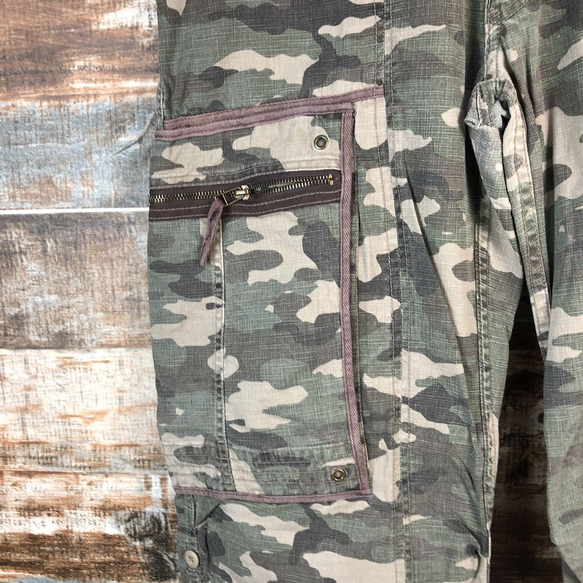 Japanese Brand DL Rush Hour Camo Green Cargo Multipocket Pants #C212 Size US 34 / EU 50 - 9 Thumbnail