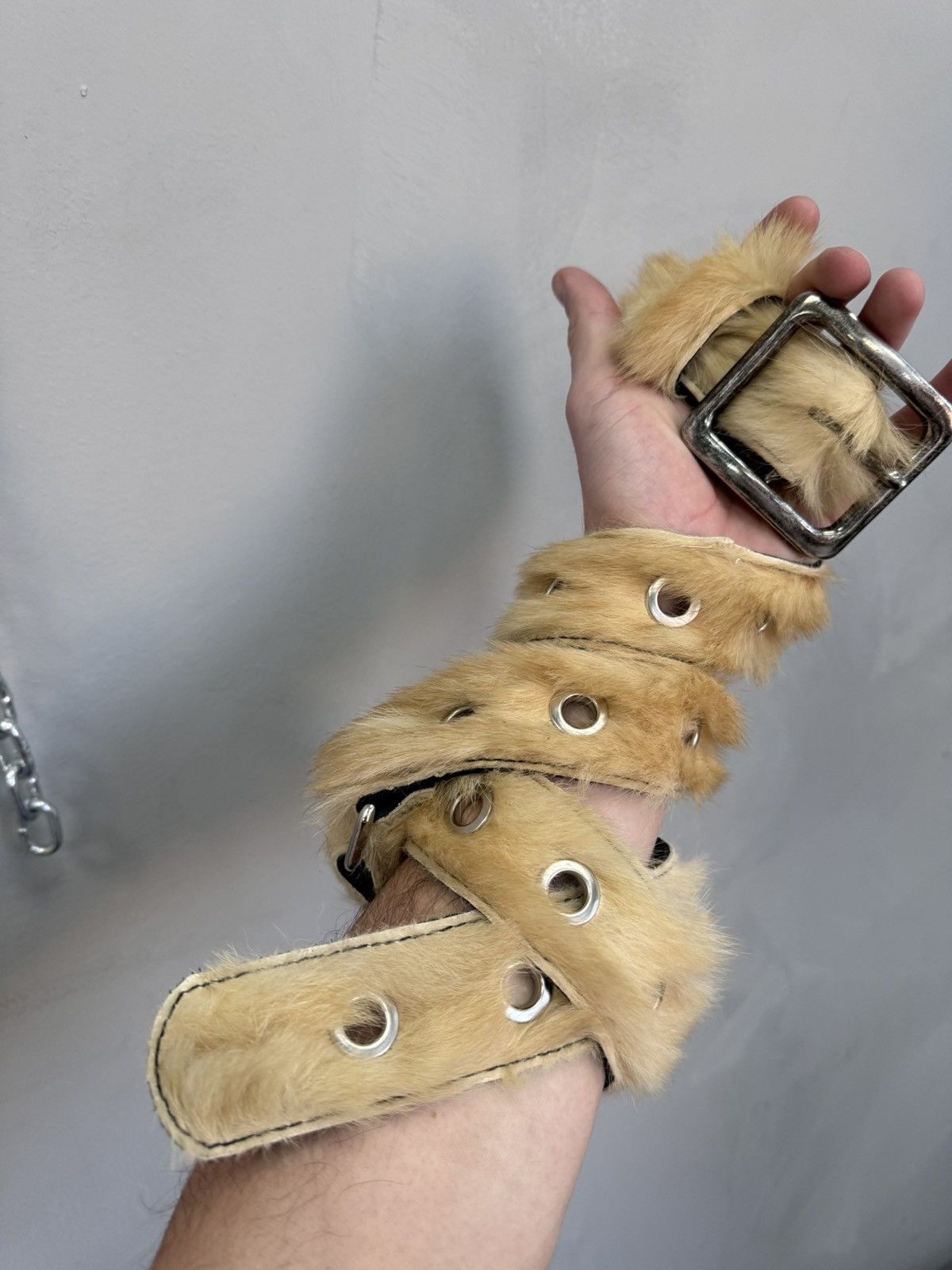 Japanese Brand Vintage Belts Y2K fur Punk leather belt Japanese Size ONE SIZE - 8 Thumbnail