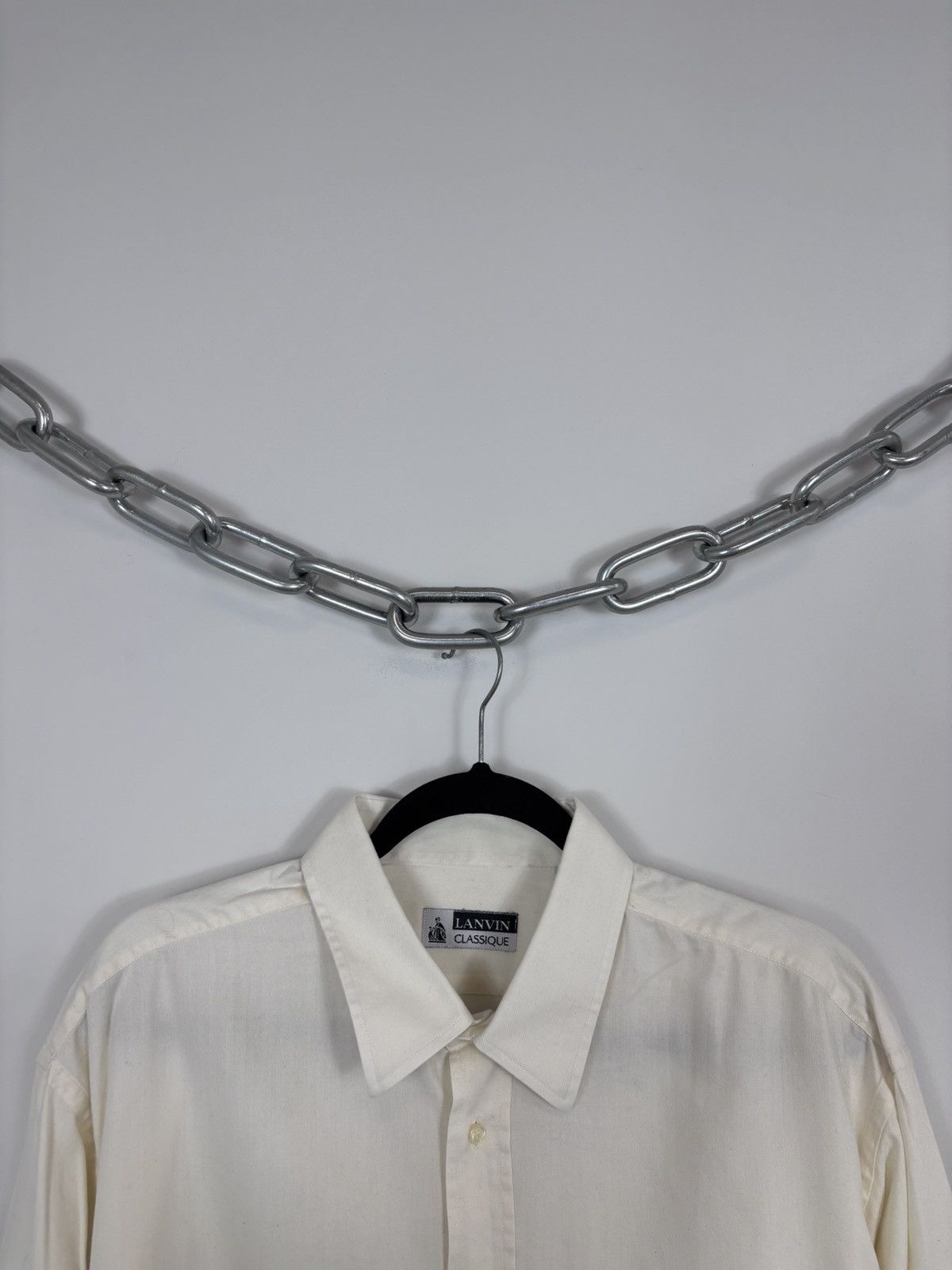Lanvin Lanvin Classique Vintage Men’s Herringbone Button Up Shirt Size US XXL / EU 58 / 5 - 3 Thumbnail
