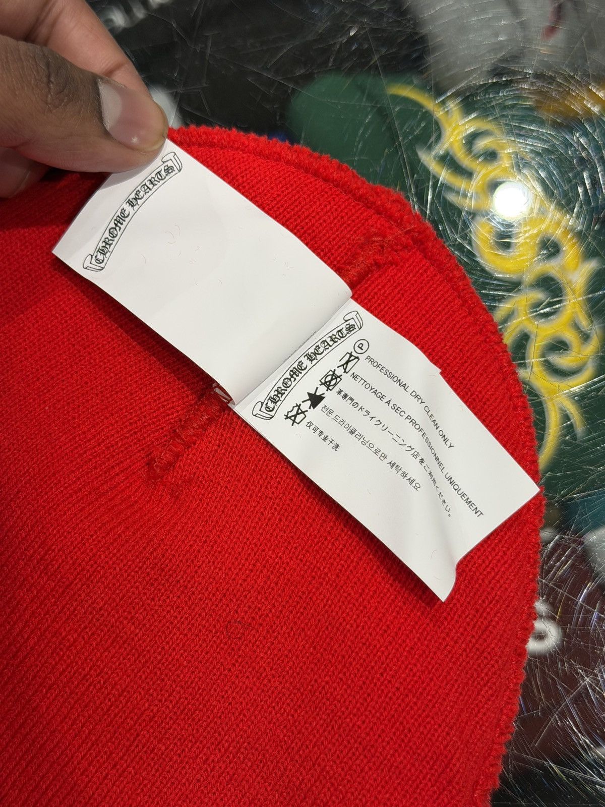 Chrome Hearts Chrome Hearts Logo Beanie Red Size ONE SIZE - 4 Thumbnail