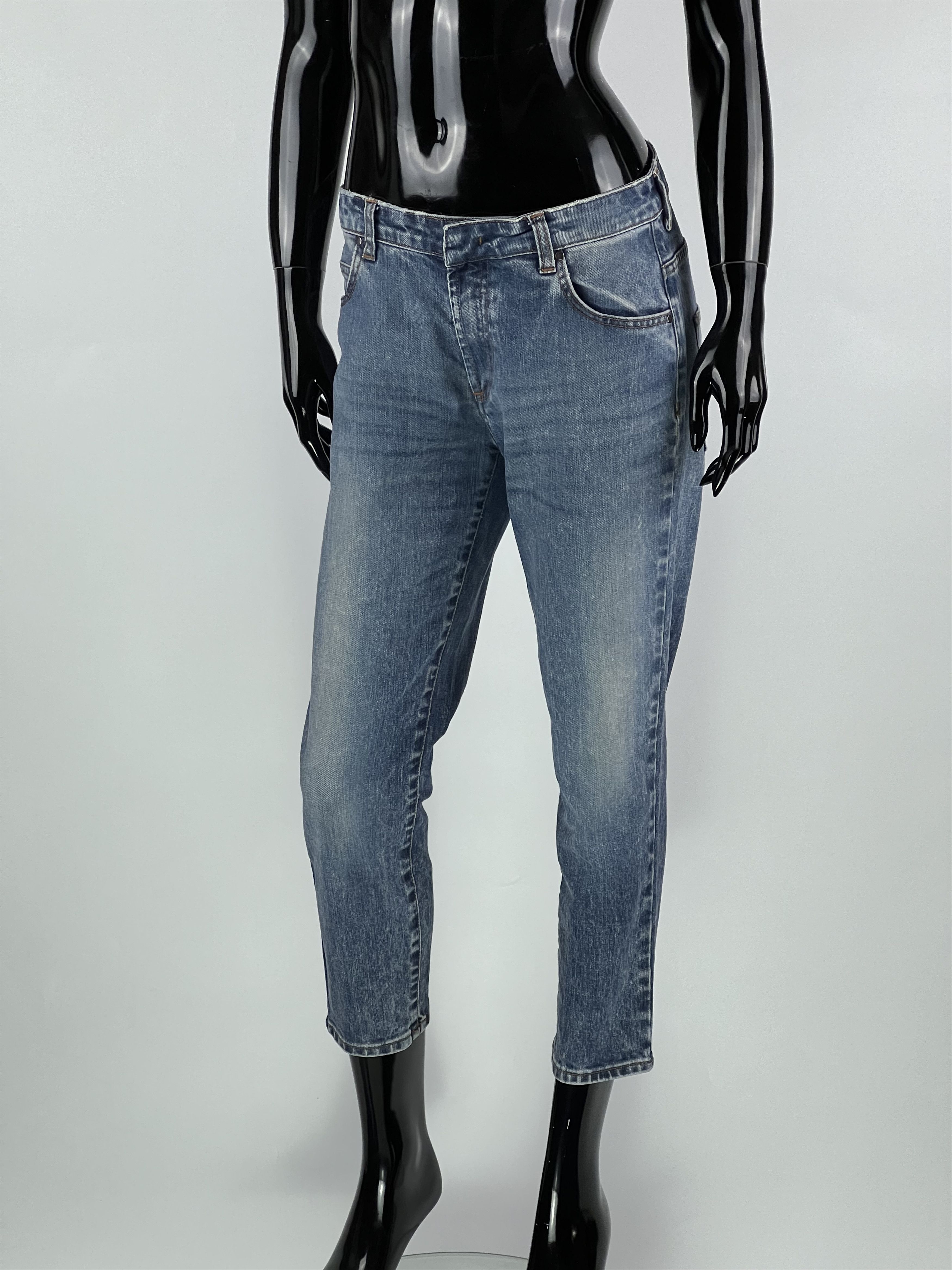 Pierre Balmain Pierre Balmain Women's Blue Cropped Skinny Jeans Size 30/44 Size 30" / US 8 / IT 44 - 1 Thumbnail