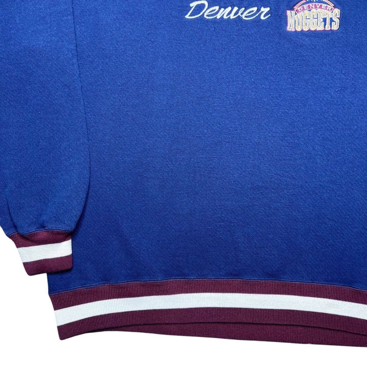 NBA × Vintage 1990s NBA Denver Nuggets Embroidered Spell Out Sweatshirt Size US L / EU 52-54 / 3 - 16 Thumbnail