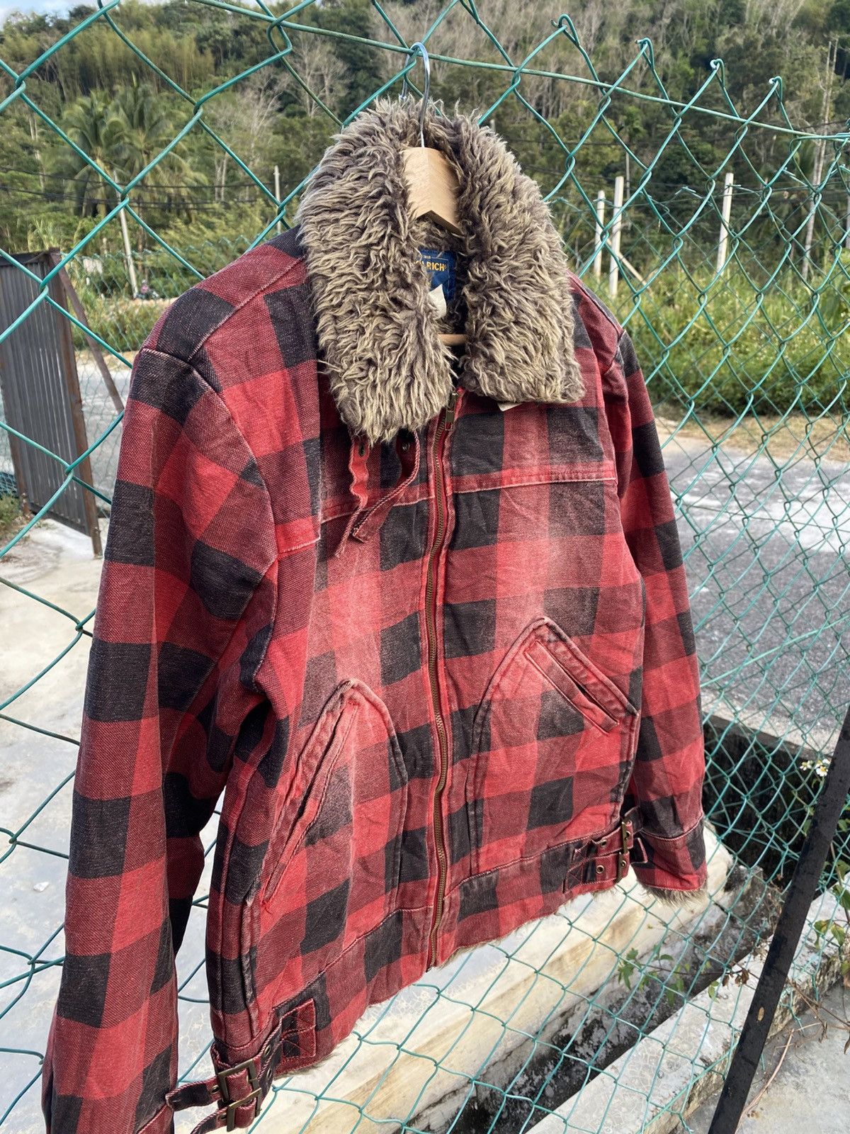 Woolrich Woolen Mills Vintage 90’s Woolrich buffallo plaid canvas biker jacket Size US M / EU 48-50 / 2 - 3 Thumbnail