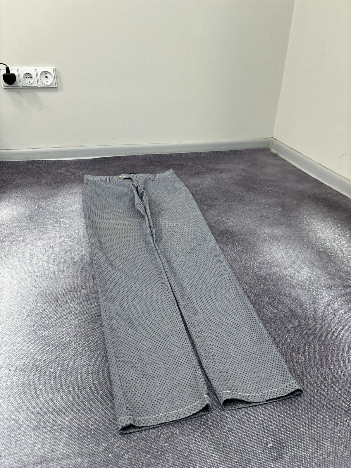 L.B.M. 1911 L.B.M. 1911 Men’s Micro Dash Gray Slim Fit Tailored Pants Size US 30 / EU 46 - 3 Thumbnail