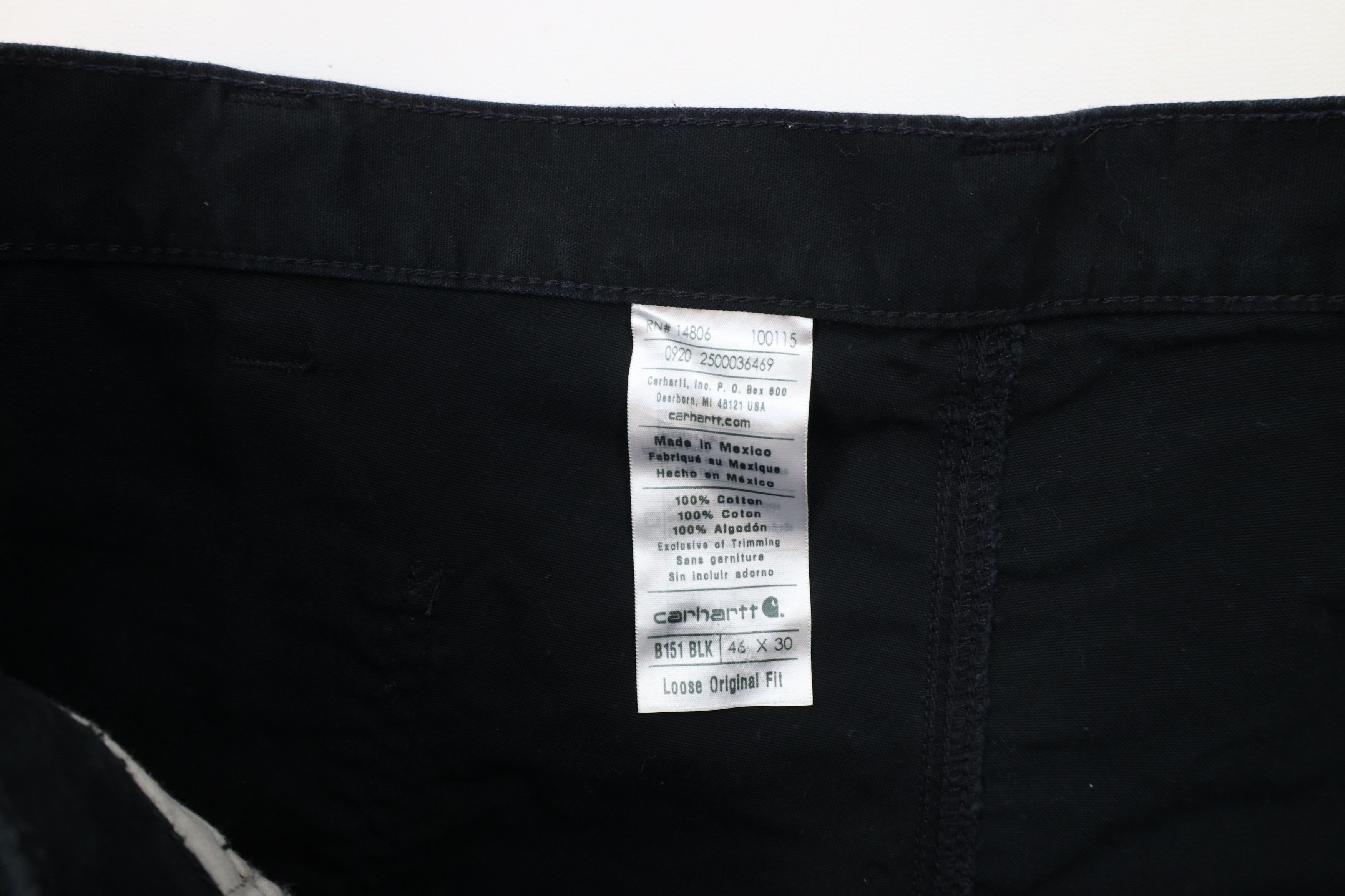 Carhartt × Vintage Vintage Y2K Carhartt Canvas Wide Leg Dungaree Pants Black Size US 44 / EU 60 - 6 Thumbnail