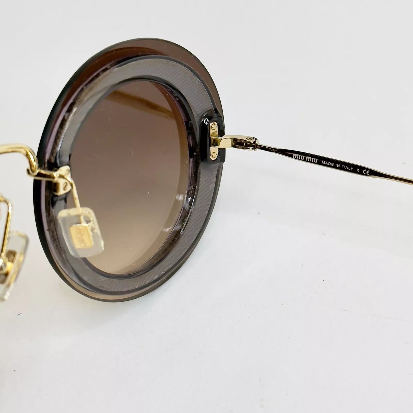 Miu Miu MIU MIU REVEAL MU10RS Gold Brown Glitter Fashion 10R Size ONE SIZE - 2 Thumbnail