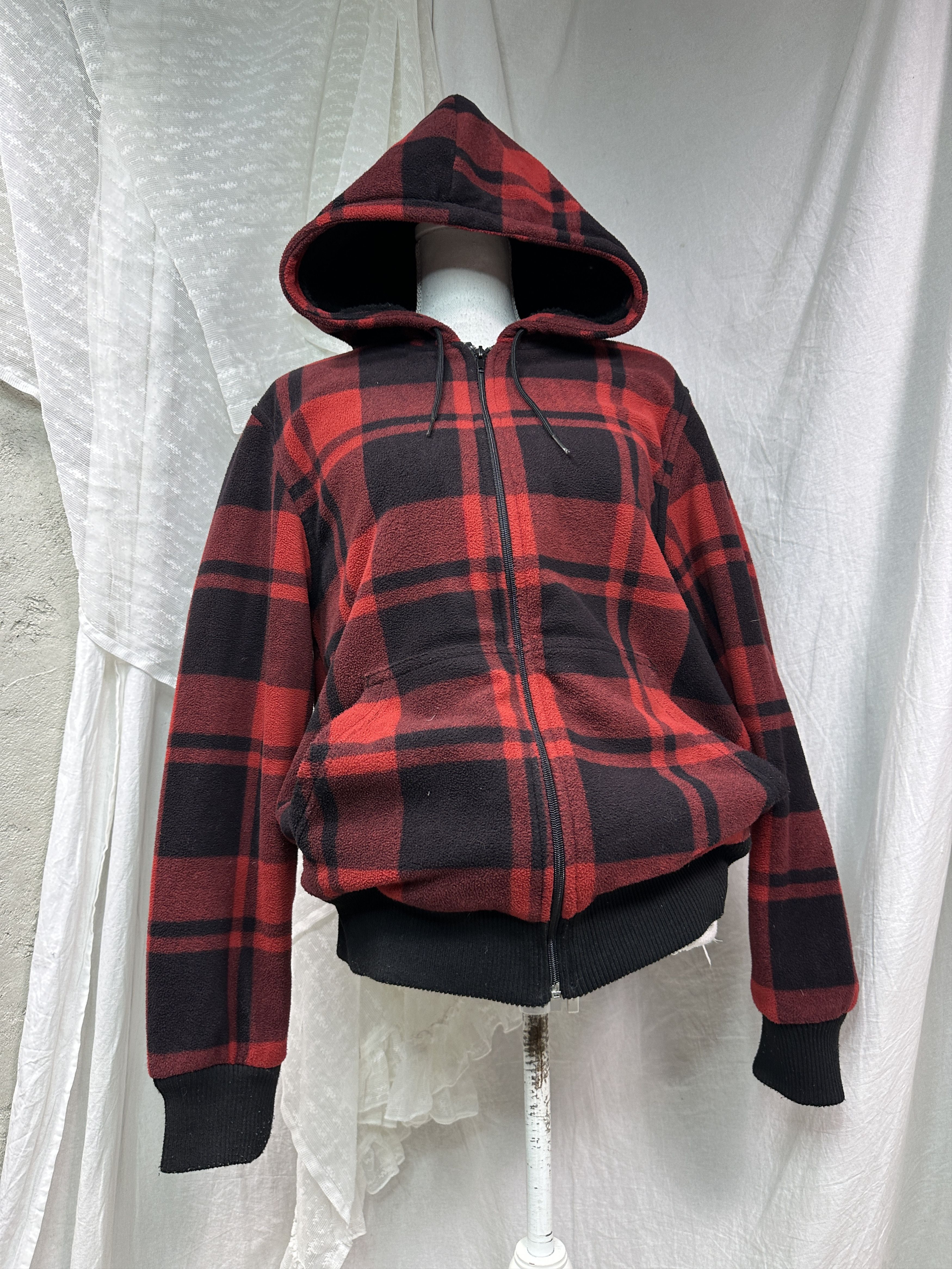 Vintage Vintage Streetwear Skater Tartan Faux-Fur Hoodie Y2K Size US L / EU 52-54 / 3 - 1 Thumbnail