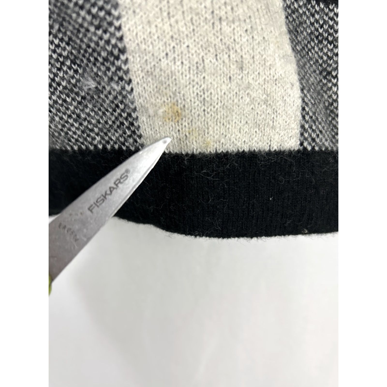 J. Jill J Jill Womens Medium Black White Plaid Pullover Sweater Casual Cotton Wool Nylon Knit M Black Women's Sweater 90s? Size M / US 6-8 / IT 42-44 - 6 Thumbnail