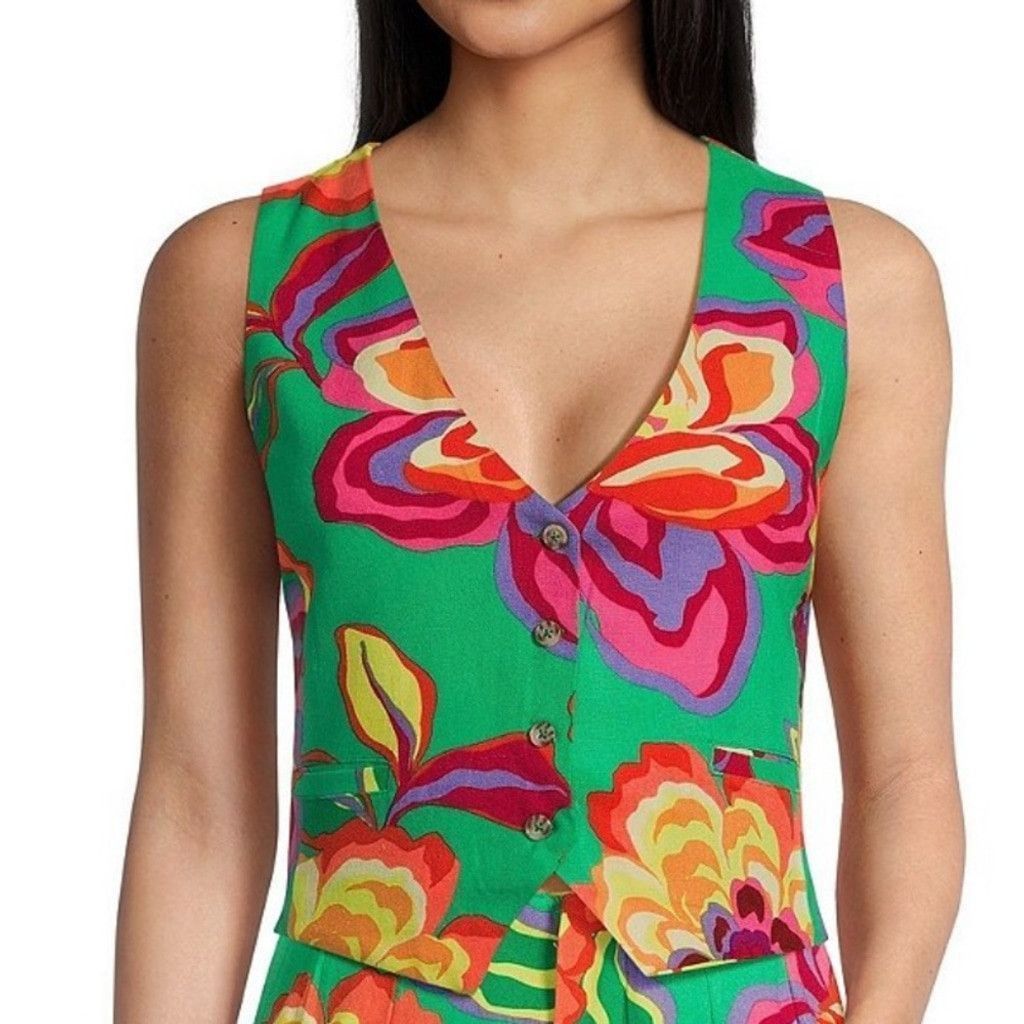 GB From GB, Floral Vest Size S / US 4 / IT 40 - 2 Thumbnail