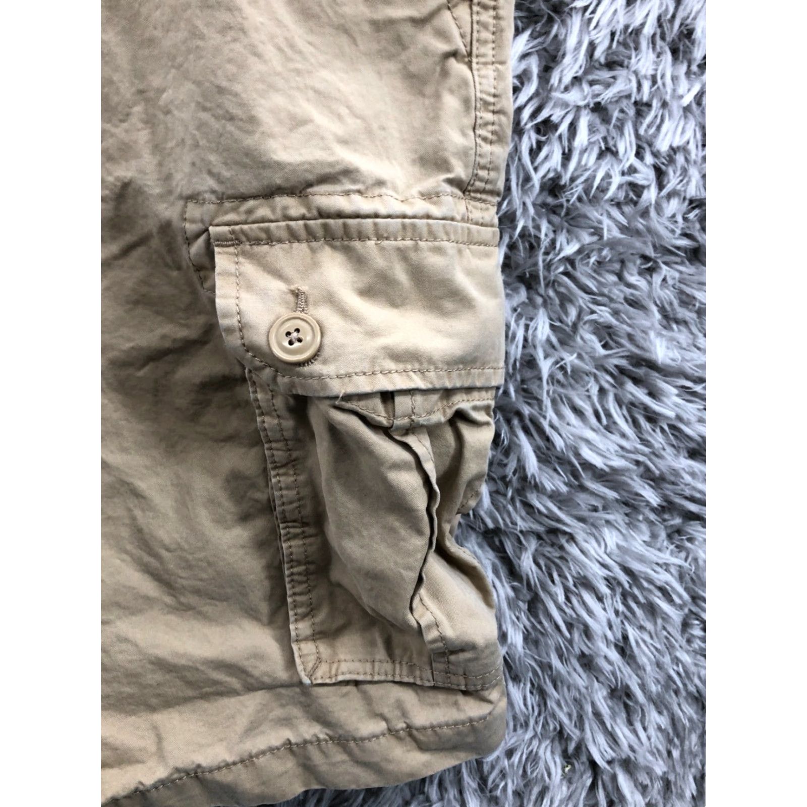 Vintage Sonoma Cargo Shorts Mens 38 Mid Rise Beig e Cargo Shorts Beige Medium Wash 5-Pocket Design Regular Fit Kn it Blend Cotton Size US 38 / EU 54 - 4 Thumbnail