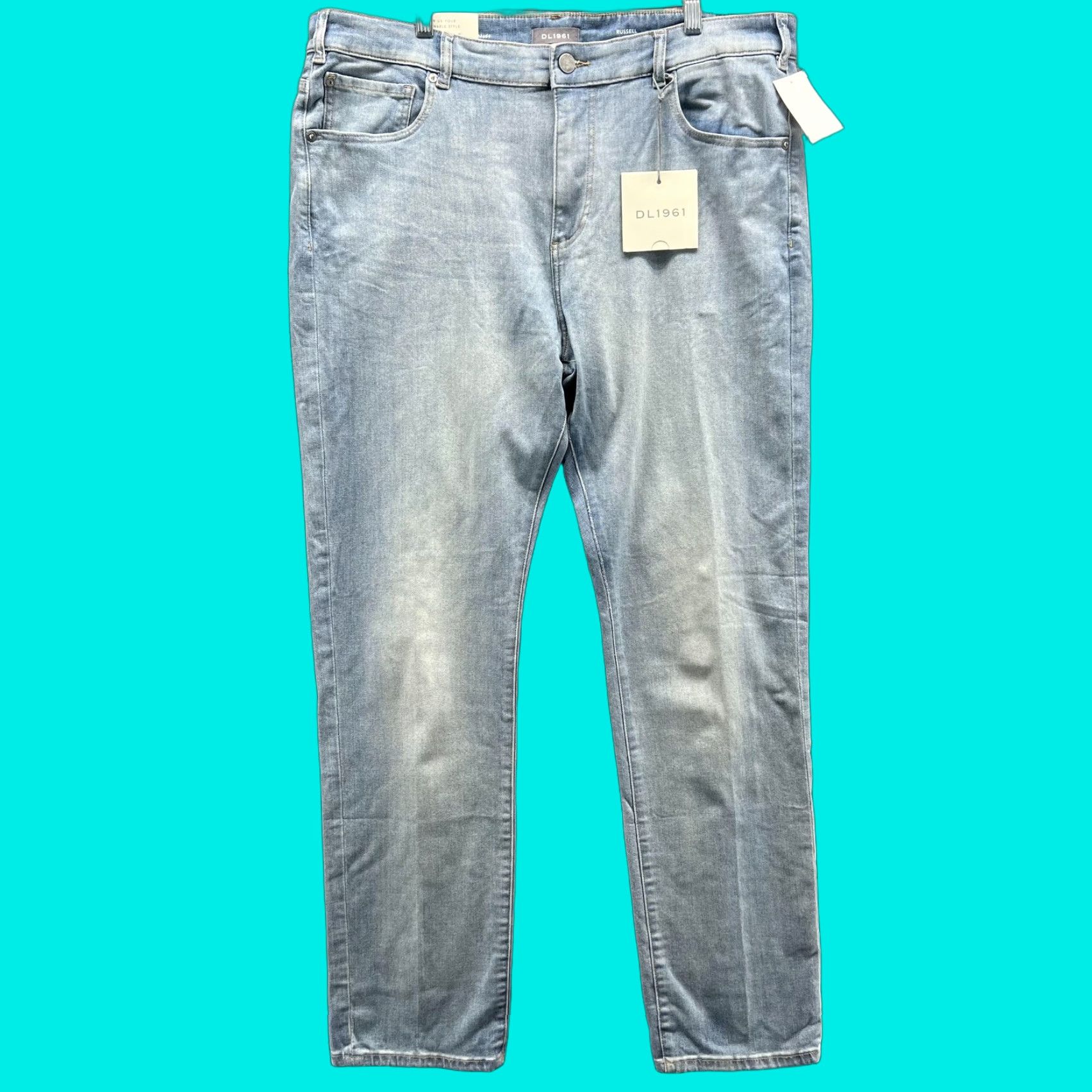 DL1961 DL1961 Jeans Mens 40x34 Light Wash Russell Slim Straight Denim Reverie Stretch Jeans Size US 40 / EU 56 - 1 Thumbnail