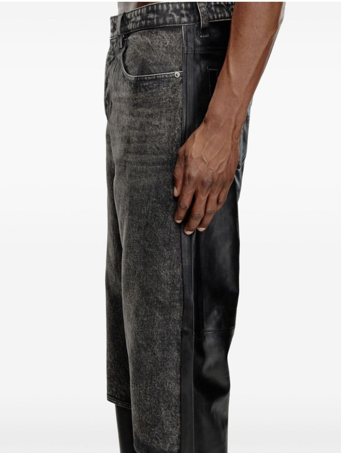 Diesel Diesel P-BRETCH Leather and denim Pant Size US 32 / EU 48 - 4 Thumbnail