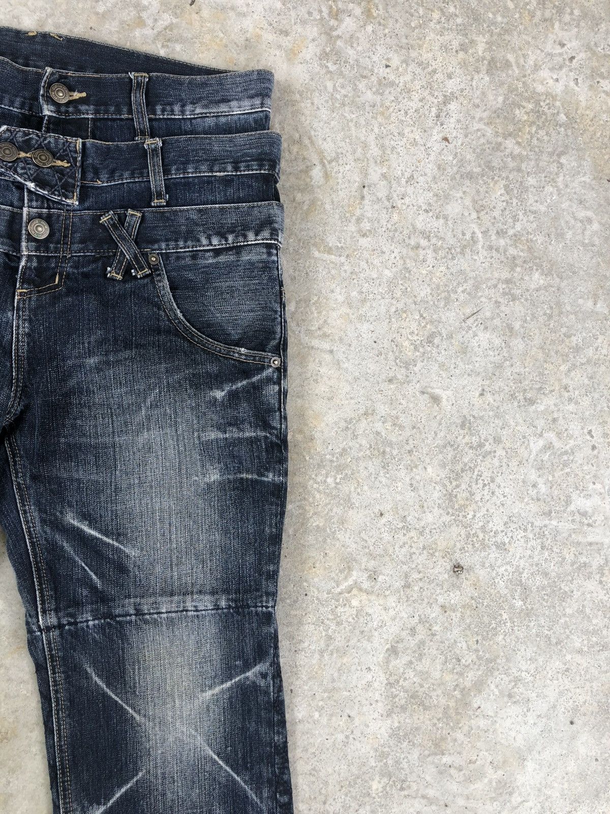 PPFM PPFM Double Waist Punk Style Distressed Jeans Size US 32 / EU 48 - 5 Thumbnail