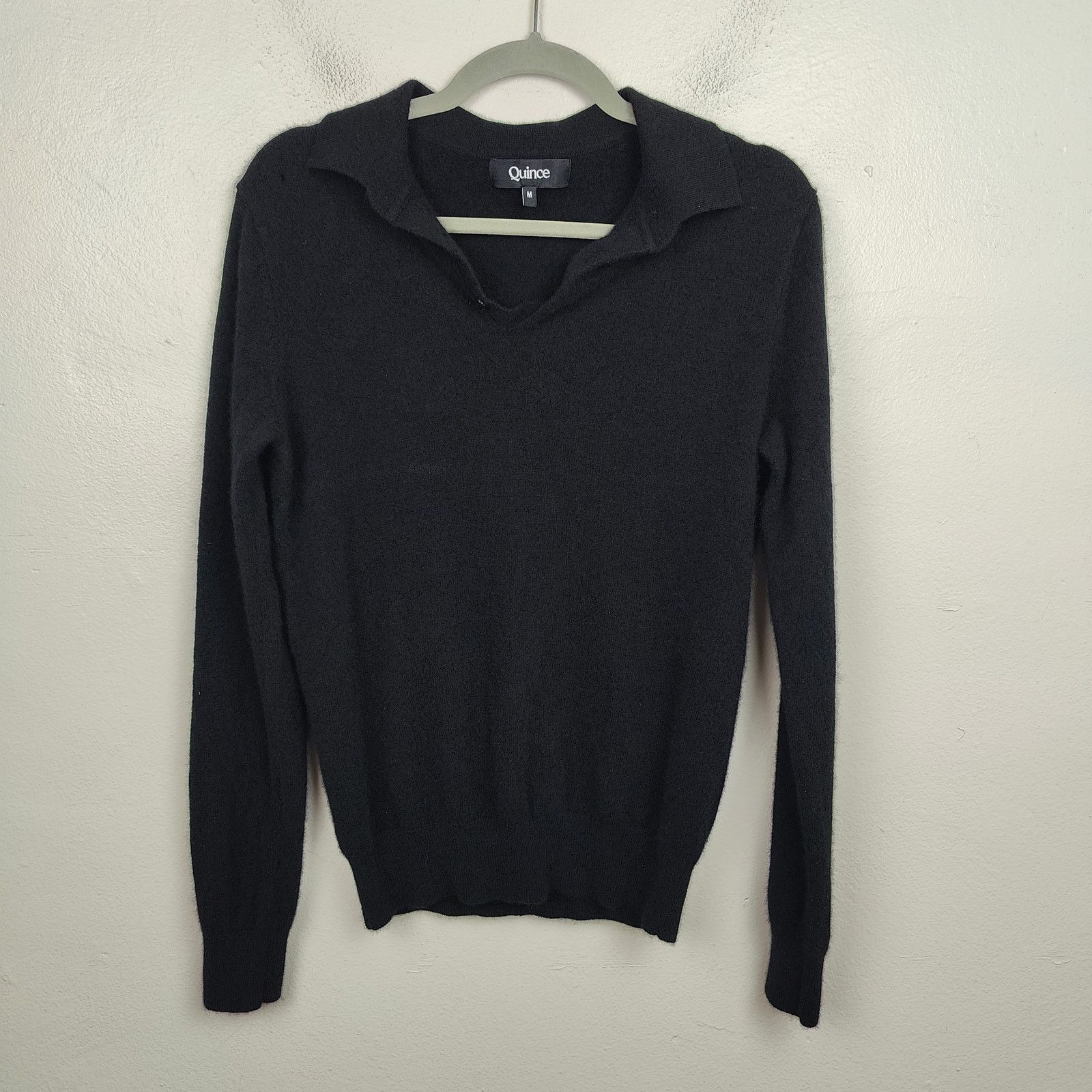 Quince Quince Mongolian Cashmere Polo Sweater Mens Medium Black Size US M / EU 48-50 / 2 - 1 Thumbnail