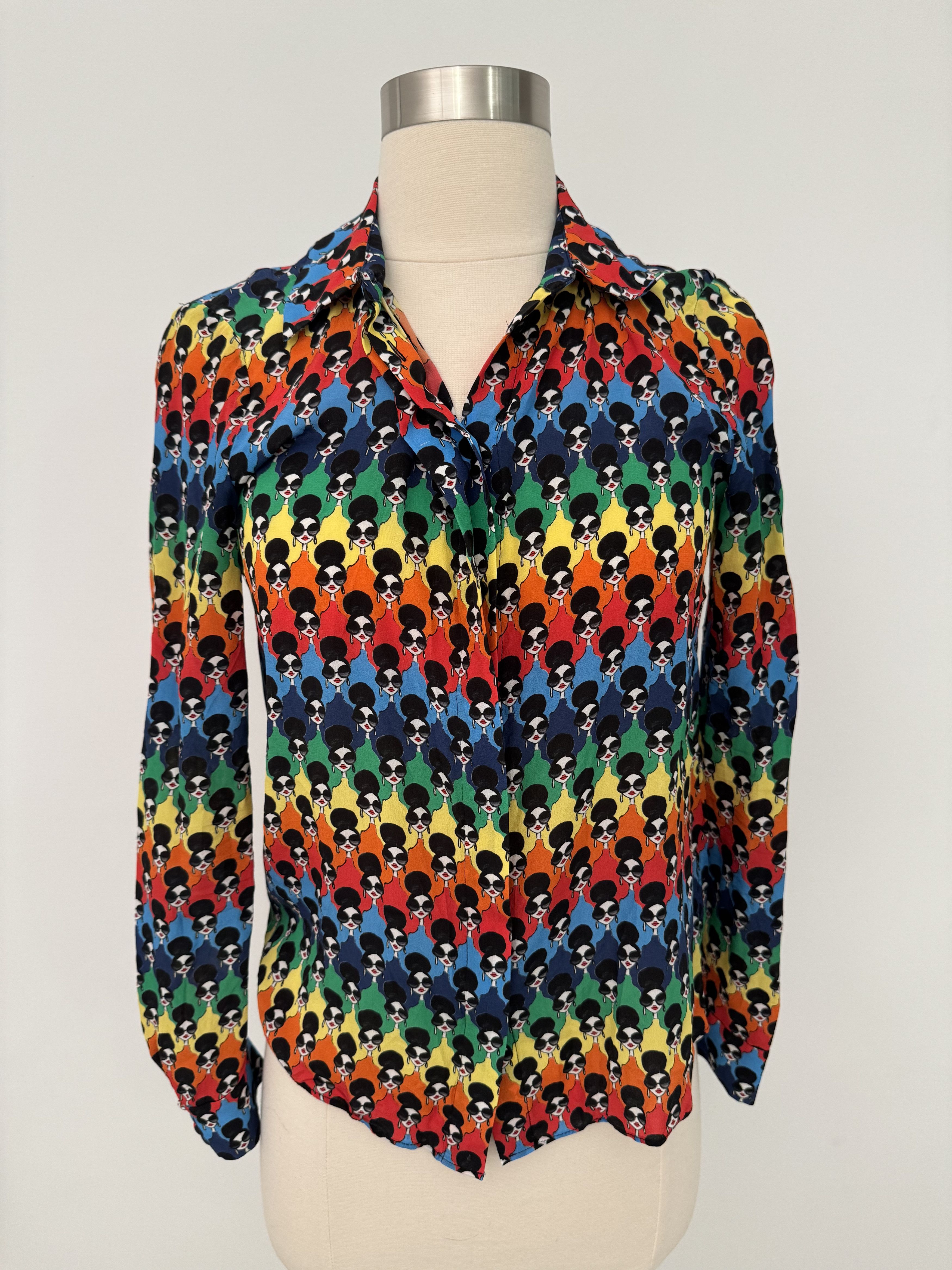 Alice + Olivia Sassy Stacey Willa Printed Placet Top Size XS / US 0-2 / IT 36-38 - 2 Thumbnail