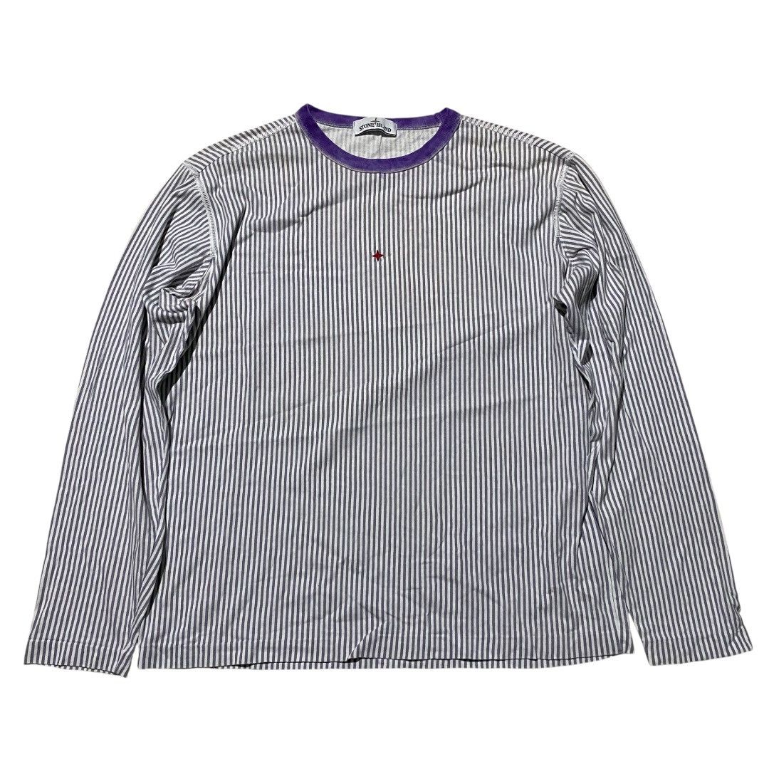 Stone Island Stone island marina stripe lilac LS tee Size US XL / EU 56 / 4 - 1 Thumbnail
