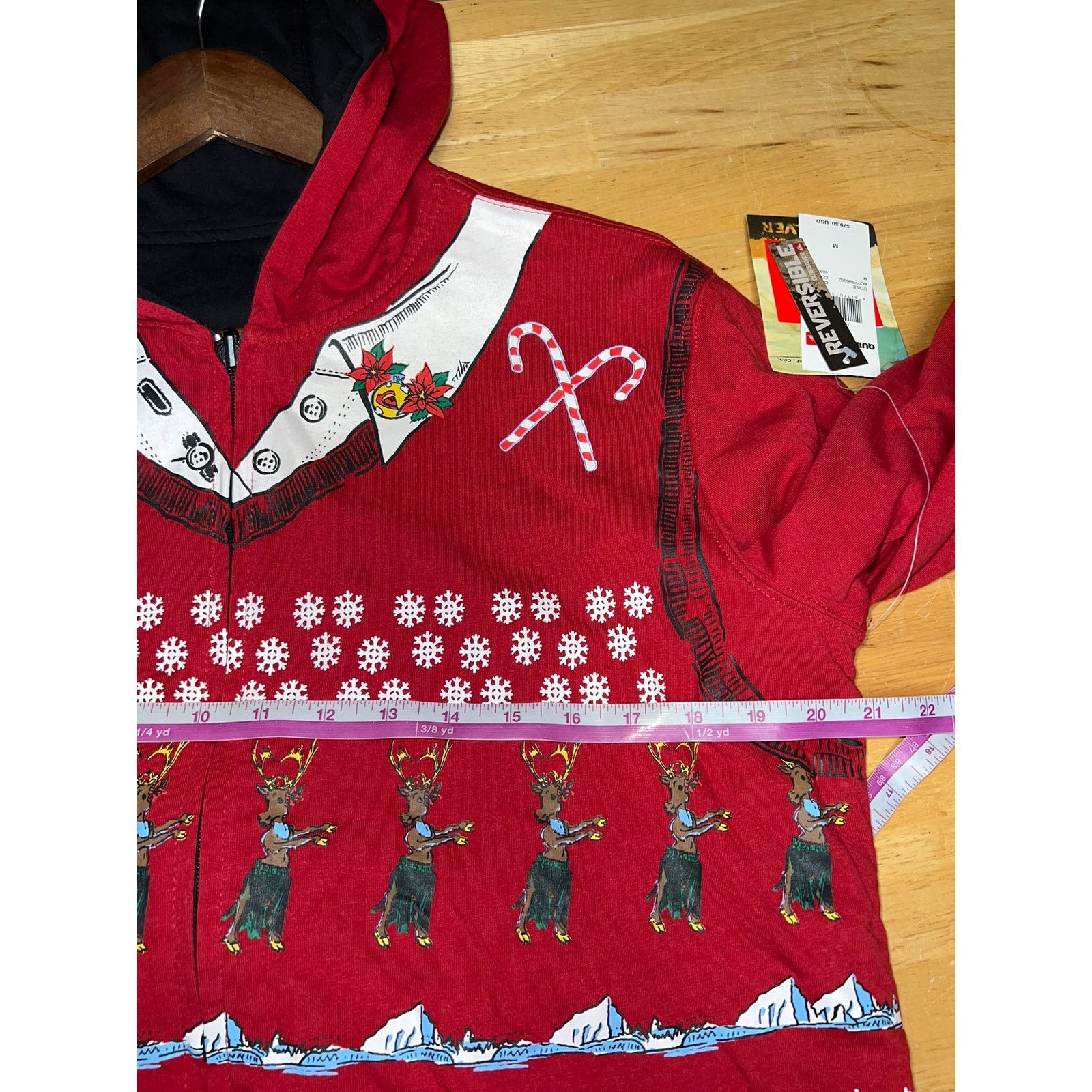 Vintage Vintage Quiksilver Reversible Hoodie Torqued Christmas NWT M Size US M / EU 48-50 / 2 - 13 Thumbnail