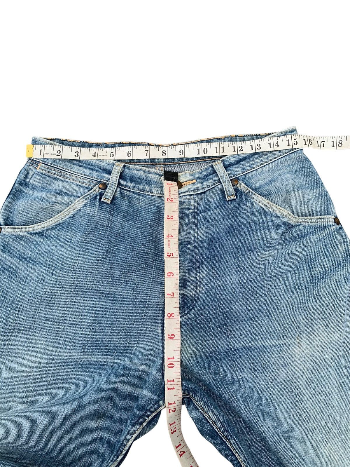Wrangler VINTAGE WRANGLER BLUE BELL SELVEDGE FADED DISTRESSED DENIM Size US 31 - 19 Thumbnail