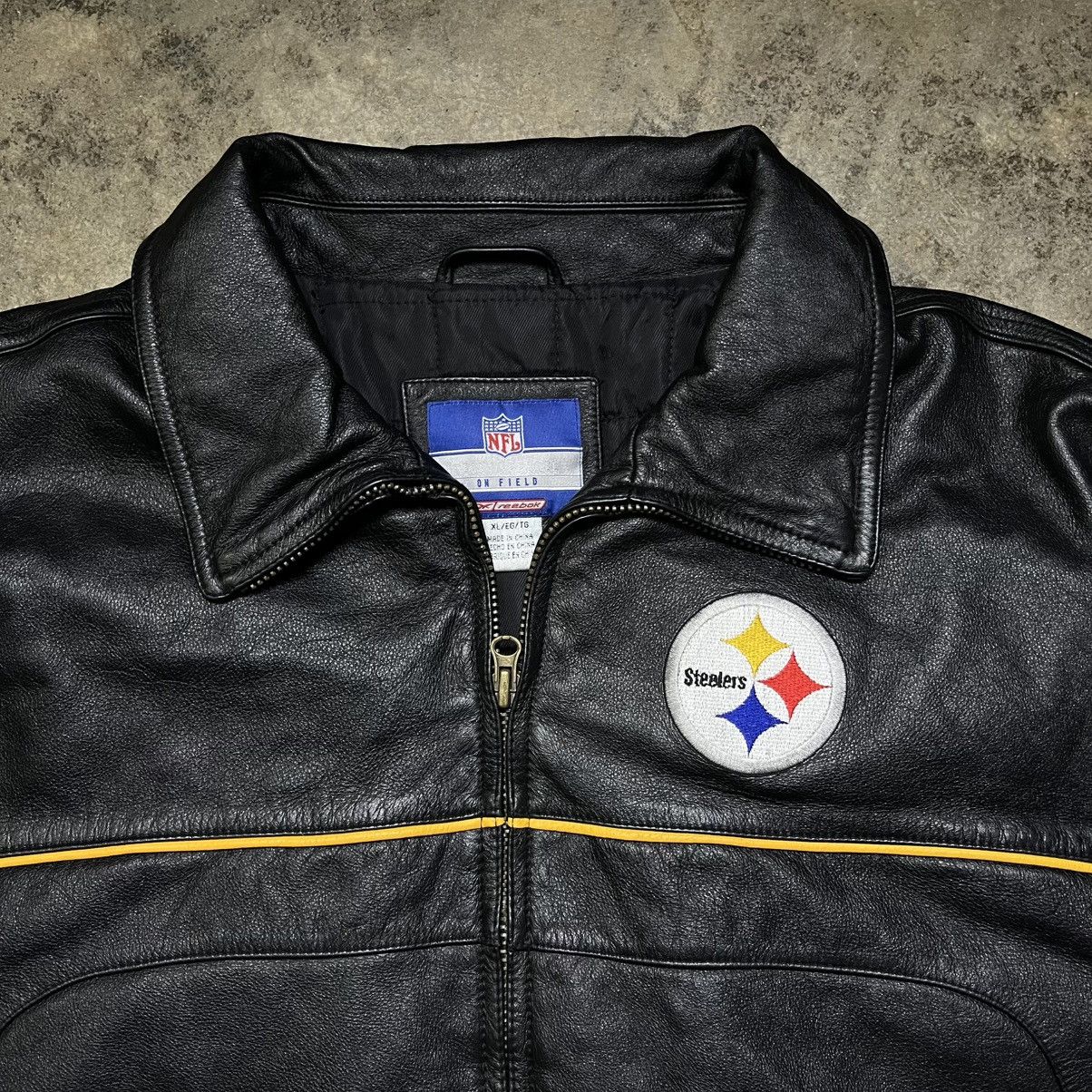 Vintage vintage pittsburgh steelers nfl black leather jacket Size US XL / EU 56 / 4 - 4 Thumbnail