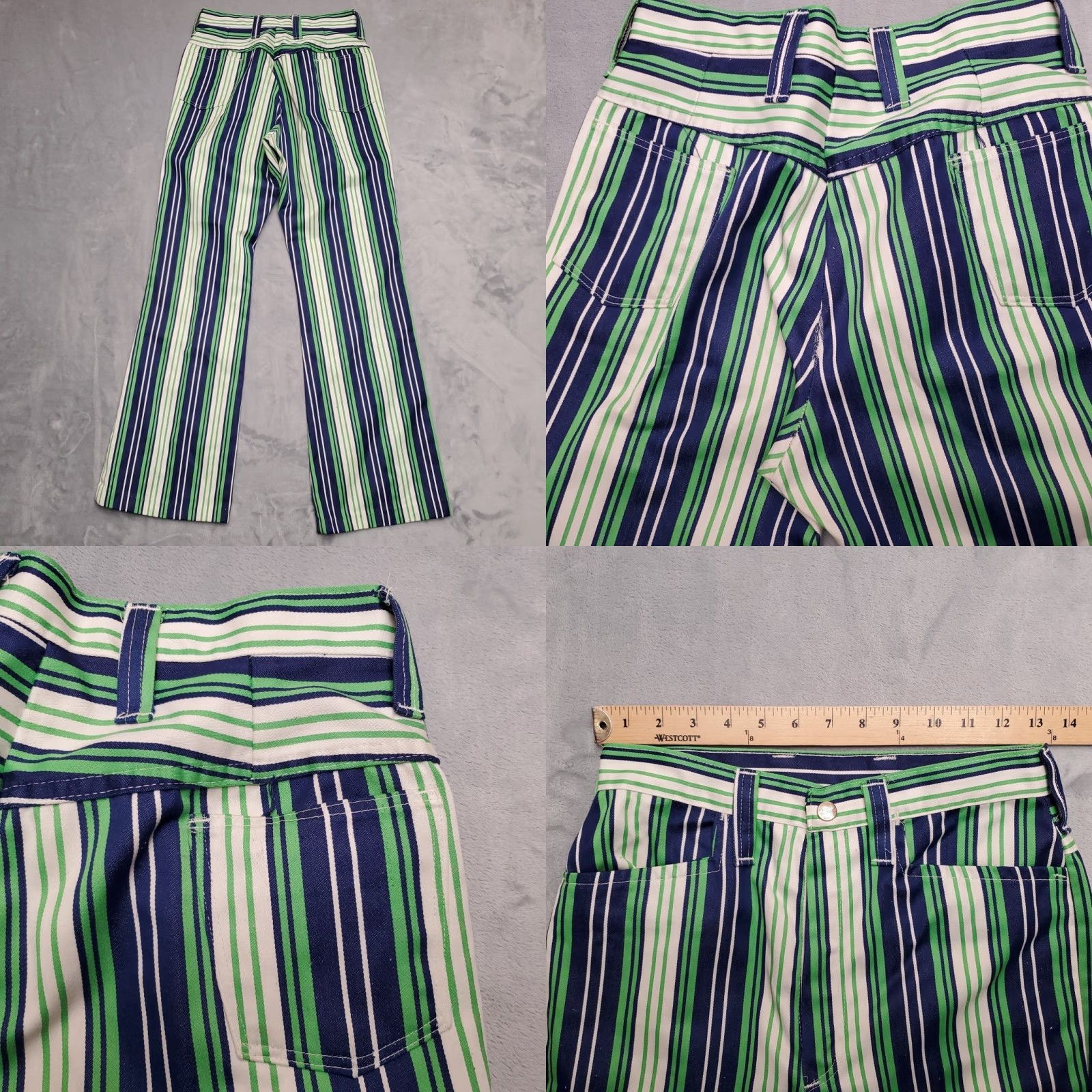Wrangler VTG Wrangler Pants Women 11 Chino Flare Striped 26x30 Multicolor USA Retro Gently Used Womens Size 32" / US 10 / IT 46 - 8 Thumbnail