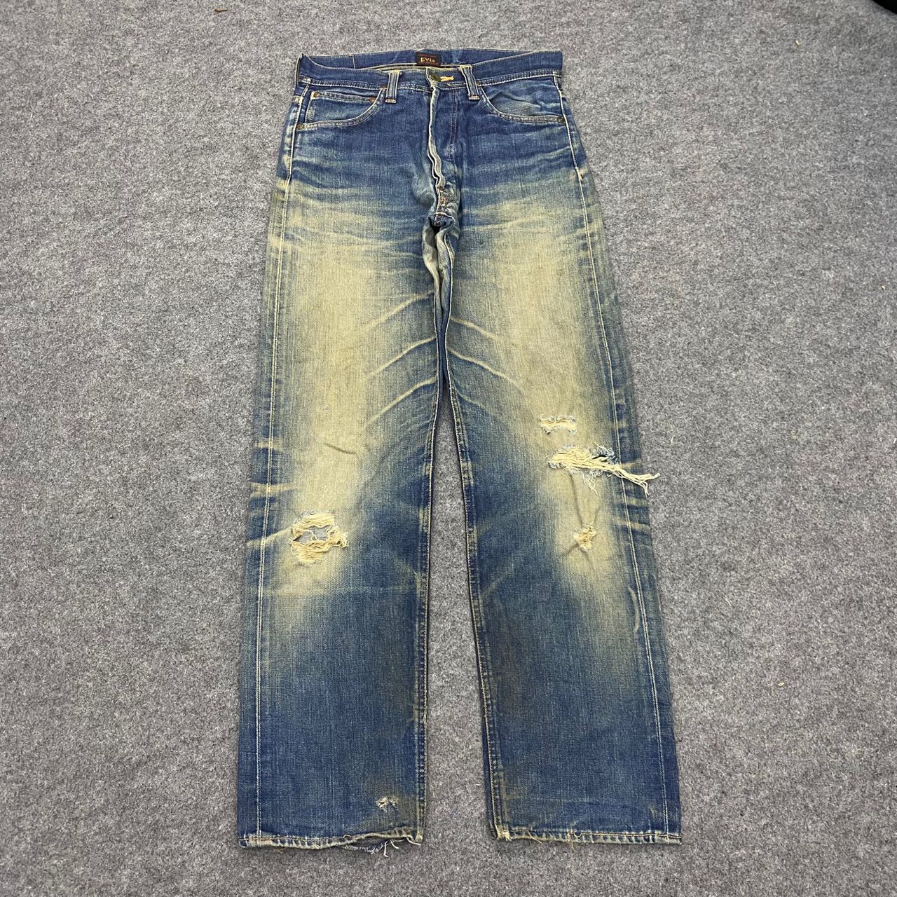 Evisu 💥Best Offer💥Vintage Evis Cowboy Selvegde Distressed Denim Size US 31 - 1 Thumbnail