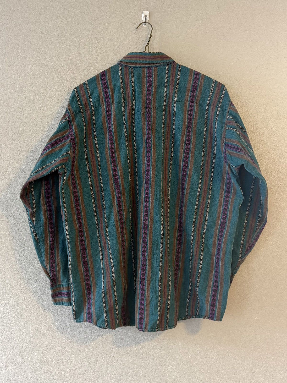 Vintage vtg 90s aztec vertical striped button down shirt Size US XL / EU 56 / 4 - 5 Thumbnail
