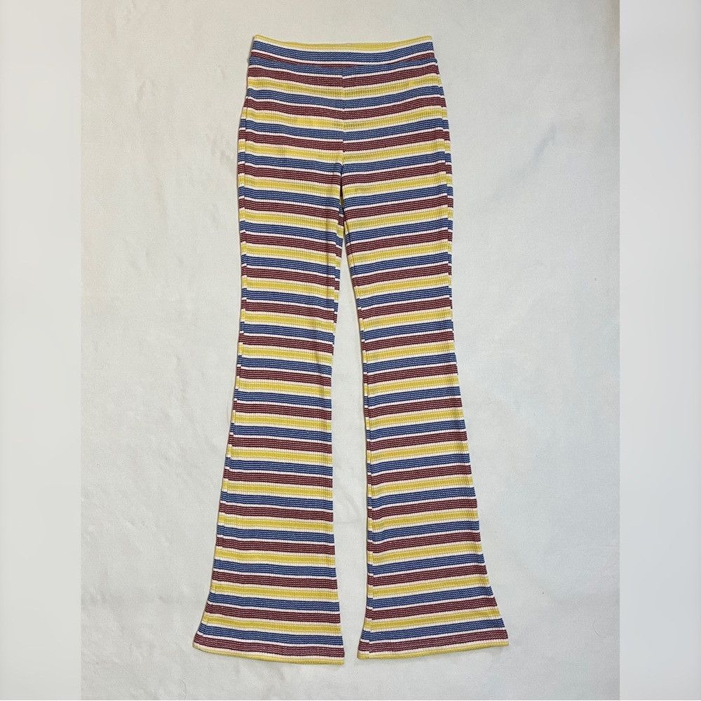 Zara NWT New Zara Blue Red Yellow Striped Knit Pants Size S Size 28" / US 6 / IT 42 - 3 Thumbnail