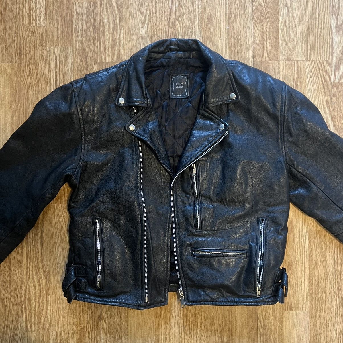 Leather × Vintage Vintage Real leather biker jacket Size US M / EU 48-50 / 2 - 1 Thumbnail