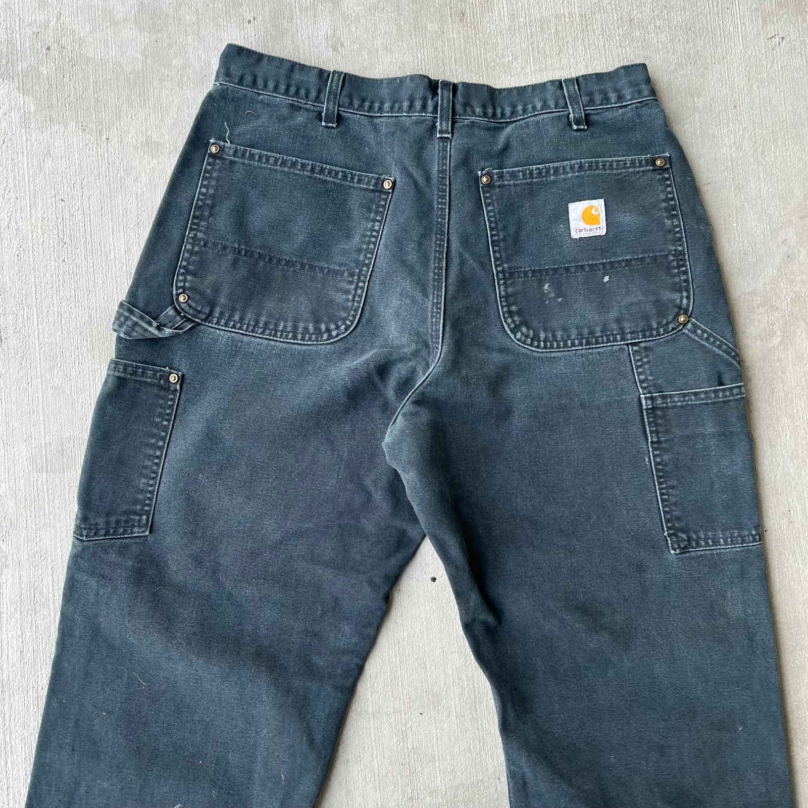 Carhartt × Vintage Carhartt black HEMMED* double knee work wear carpenter pants Size US 31 - 5 Thumbnail