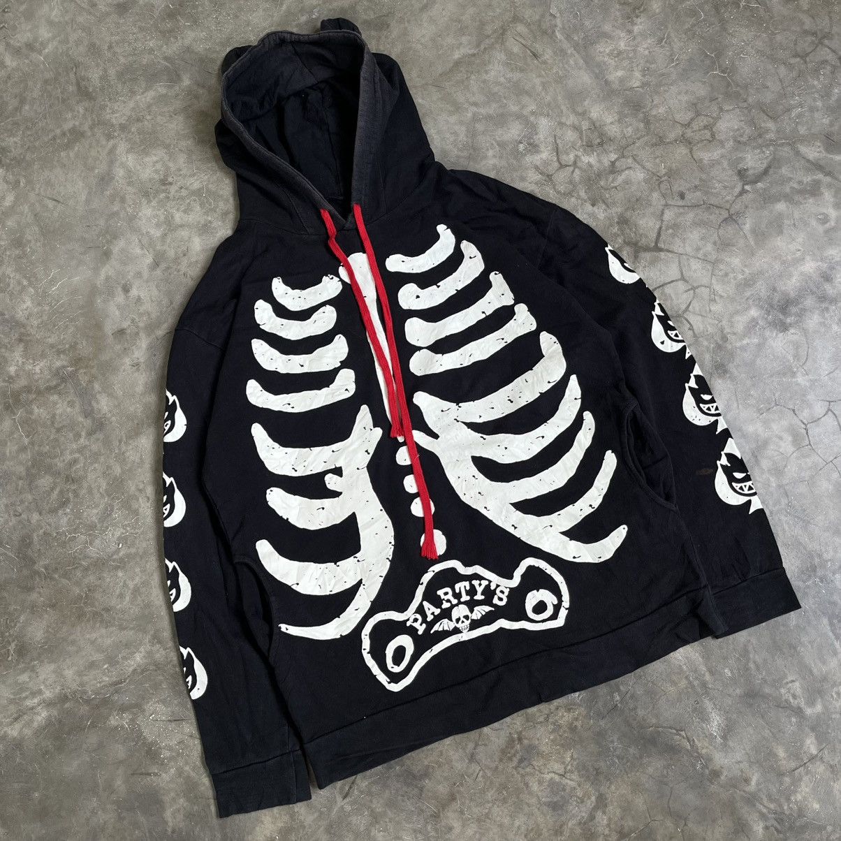 Japanese Brand 2000s Japanese Skeleton Fire Hoodie Size US L / EU 52-54 / 3 - 3 Thumbnail
