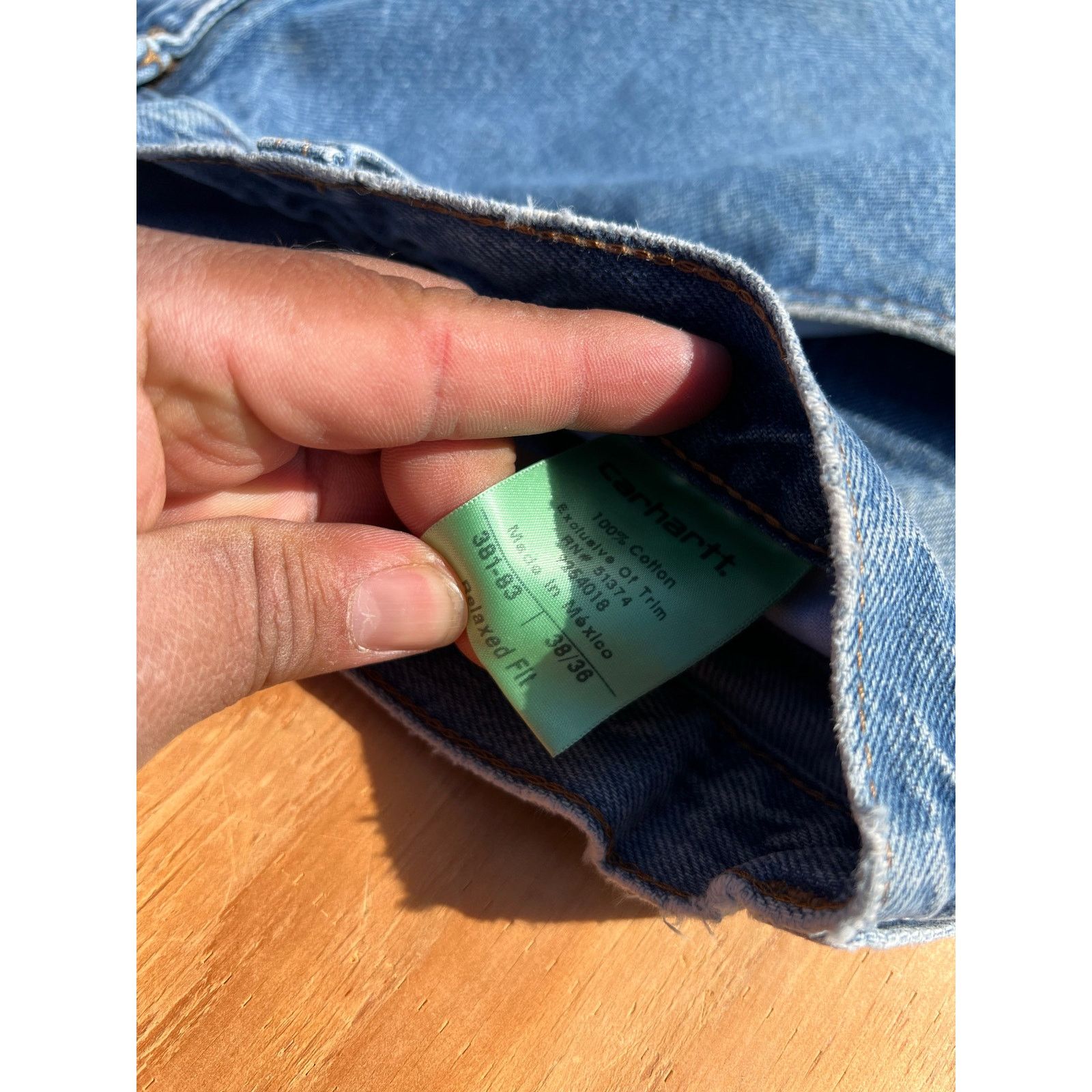 Carhartt Carhartt Jeans Mens 38x36 Blue Denim Utility Work Pants Size US 38 / EU 54 - 4 Thumbnail