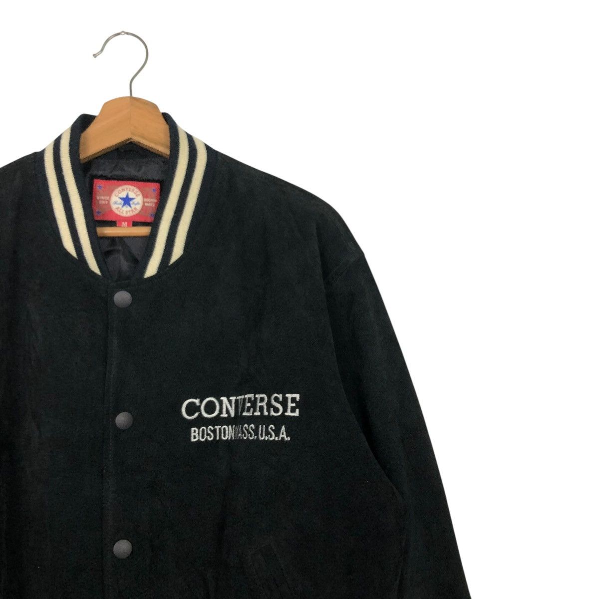 Japanese Brand 🔥VINTAGE BOMBER LEATHER JACKET CONVERSE ALL STAR BOSTON MASS Size US M / EU 48-50 / 2 - 8 Thumbnail