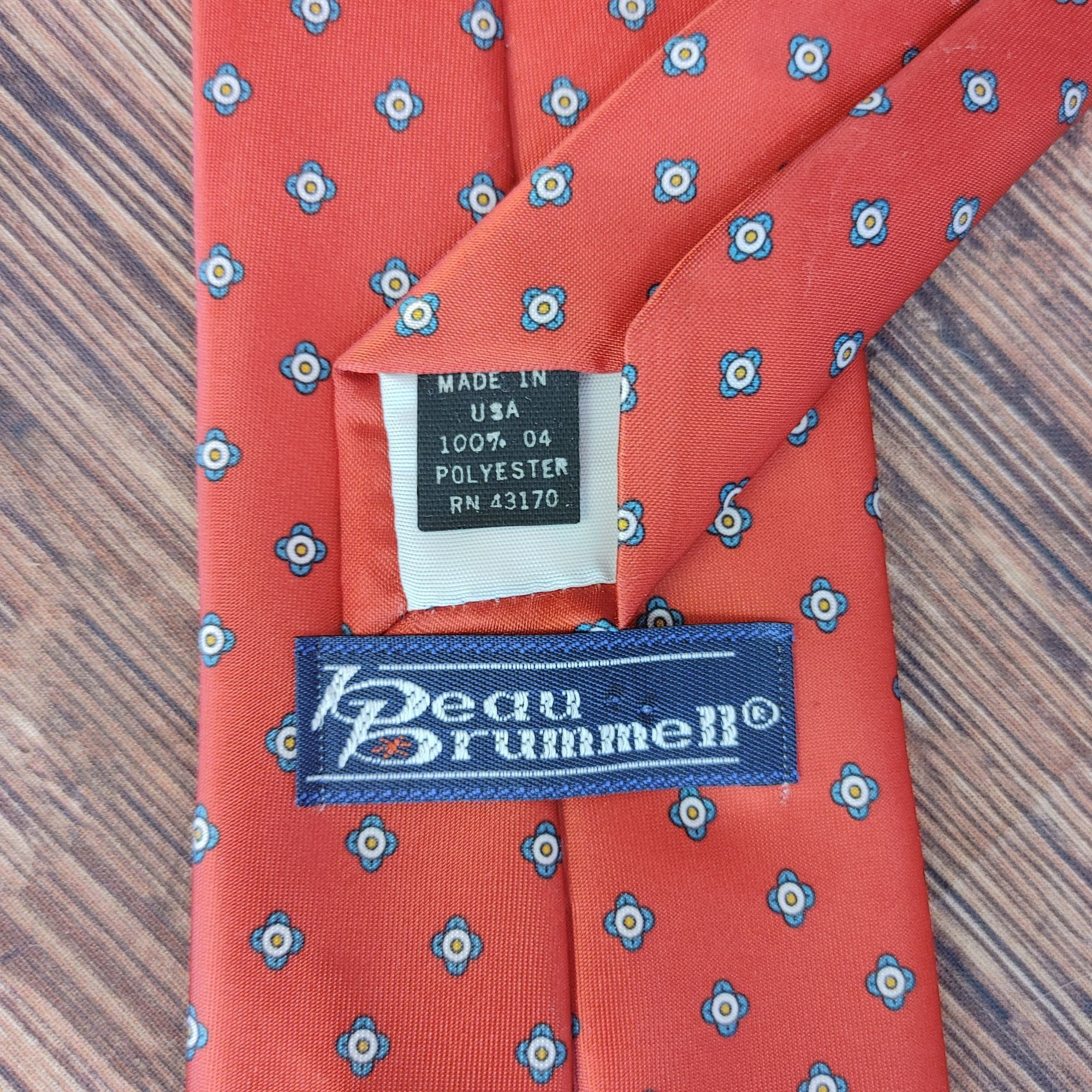Other Dean Drummell Men's Red 100% Polyester Neck Tie OS Size ONE SIZE - 2 Thumbnail