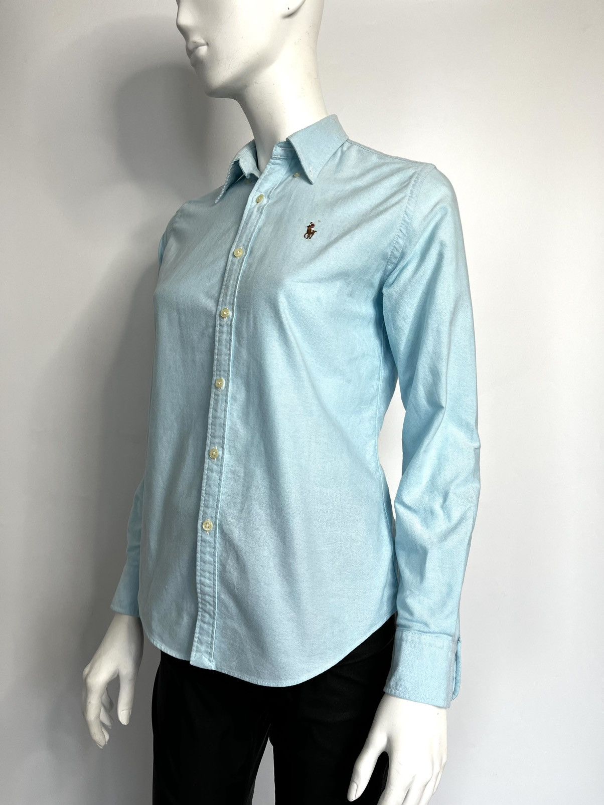 Ralph Lauren Ralph Lauren size XS blue classic women's shirt cotton slim Size XS / US 0-2 / IT 36-38 - 2 Thumbnail