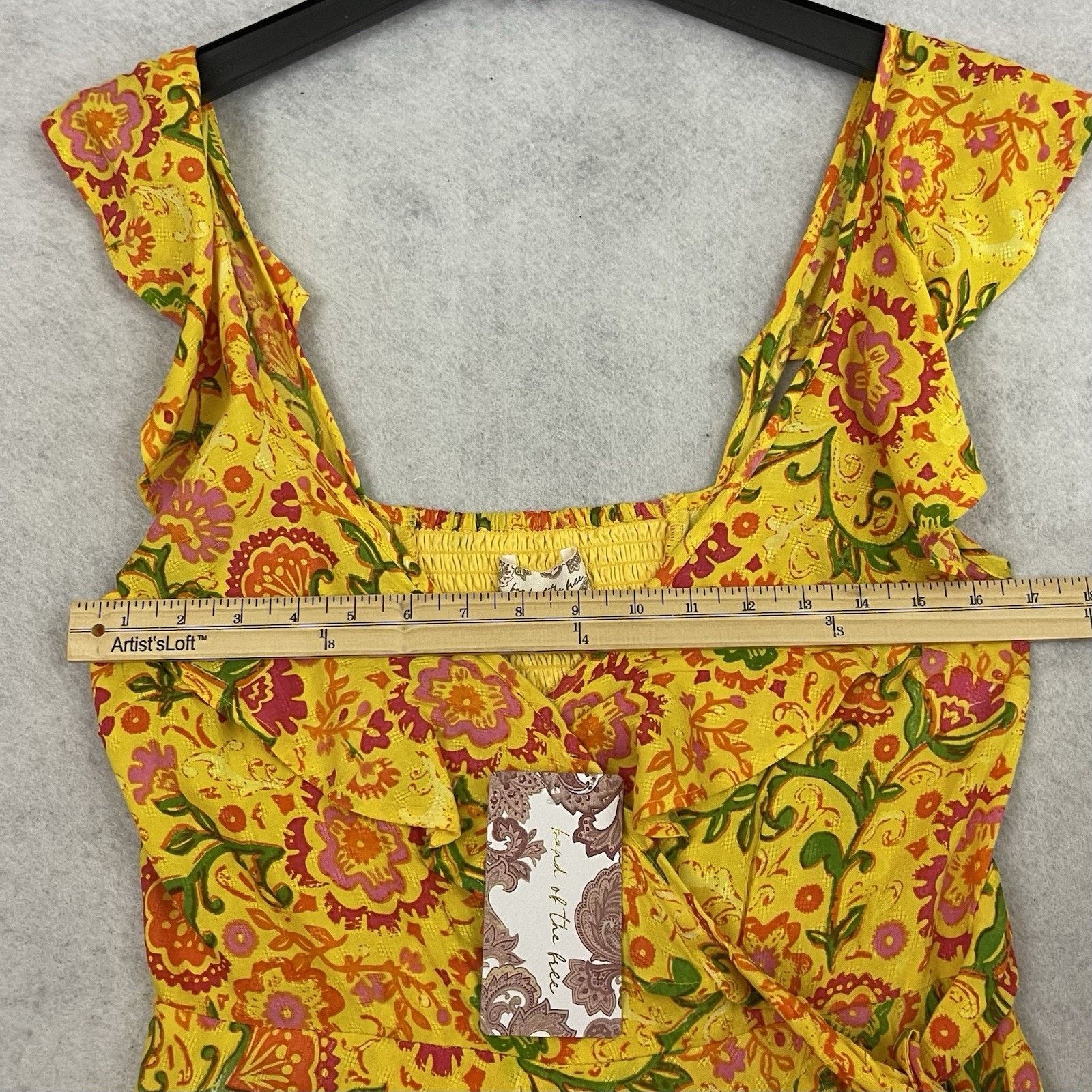 Other Band of the Free Anya Wrap Dress Womens Medium Yellow Floral Size M / US 6-8 / IT 42-44 - 5 Thumbnail