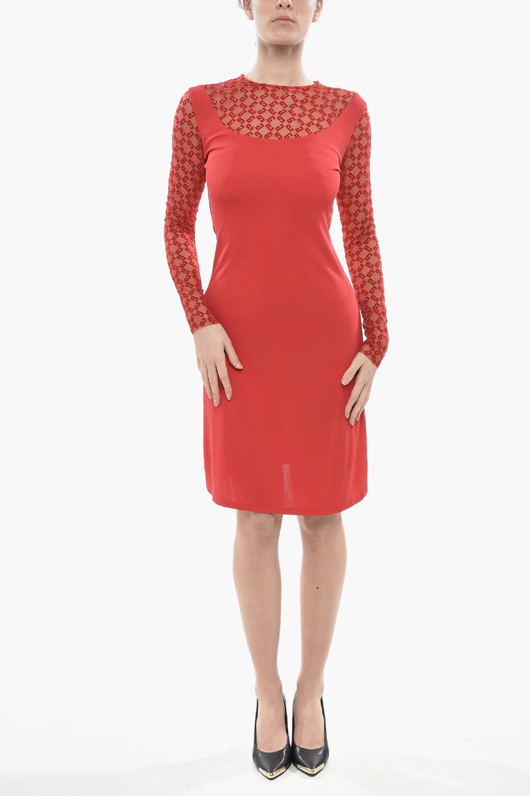 Givenchy og1mm0326 Viscose Midi Sheath Dress in Red Size M / US 6-8 / IT 42-44 - 1 Thumbnail