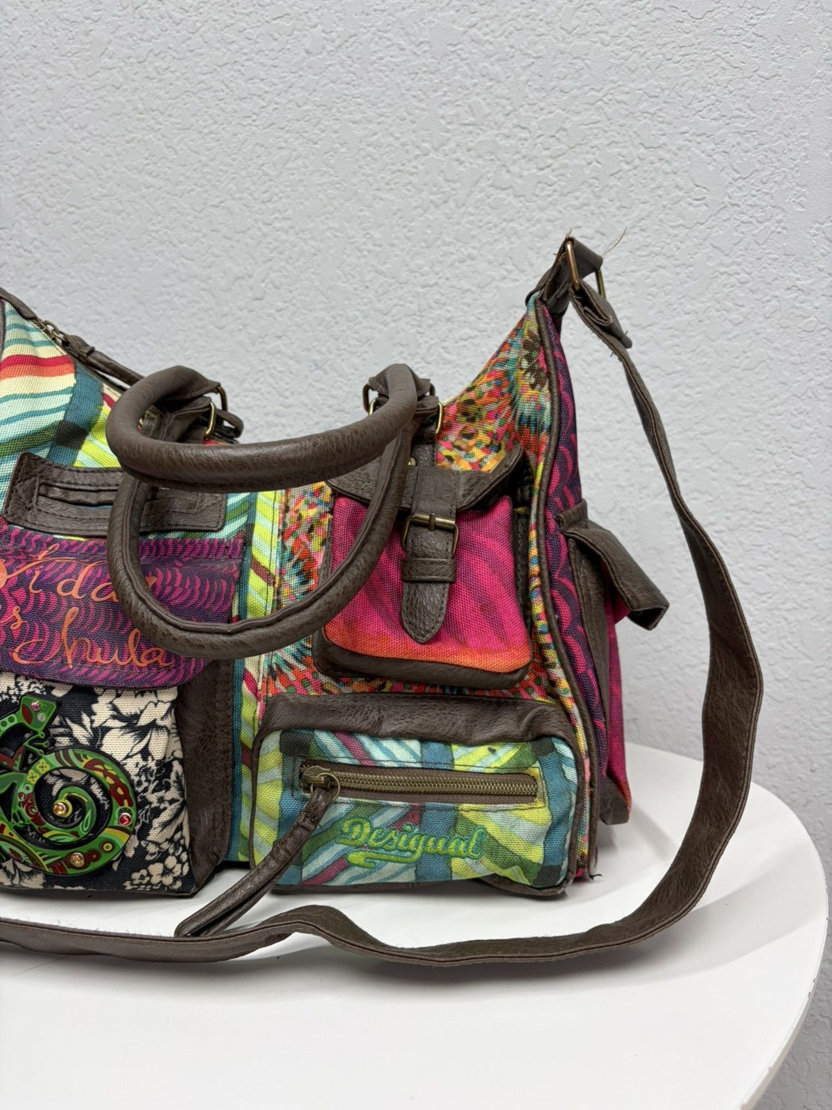 KMRii Desigual Patchwork Messenger Bag Y2K Boho Hippie Festival Size ONE SIZE - 10 Thumbnail