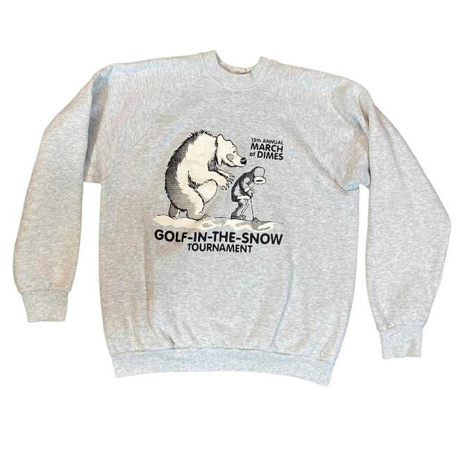 Fruit Of The Loom 90s grey golfing polar crew neck fotl Size US XL / EU 56 / 4 - 1 Thumbnail