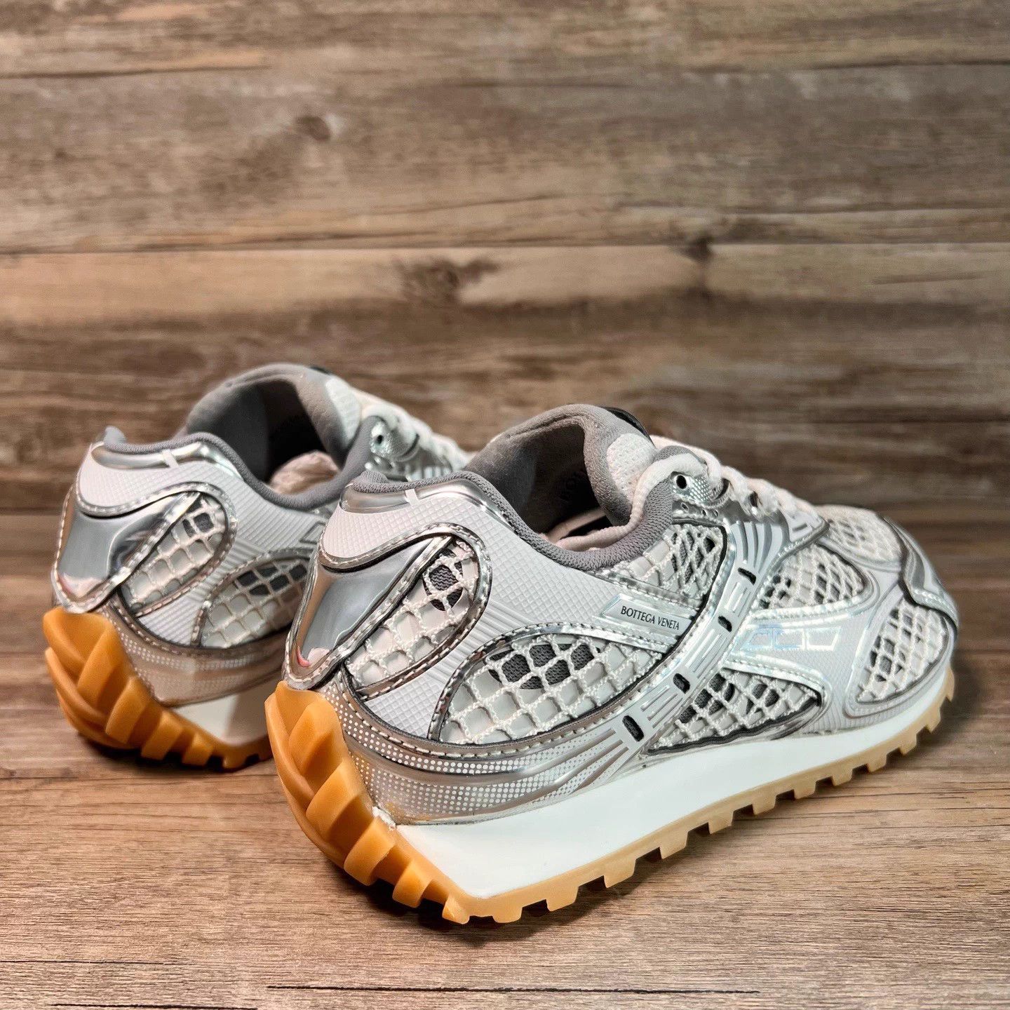 Bottega Veneta BV Orbit Silver Deerupt Trainer Size US 6 / IT 36 - 3 Thumbnail