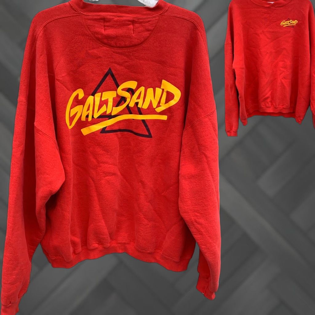 Spell VINTAGE GALT SAND Sweatshirt Front And Back Graphics Big Logo Spell Out XL Red 1980s Sportswear/Beach Mens/Unisex? Size US XL / EU 56 / 4 - 1 Thumbnail