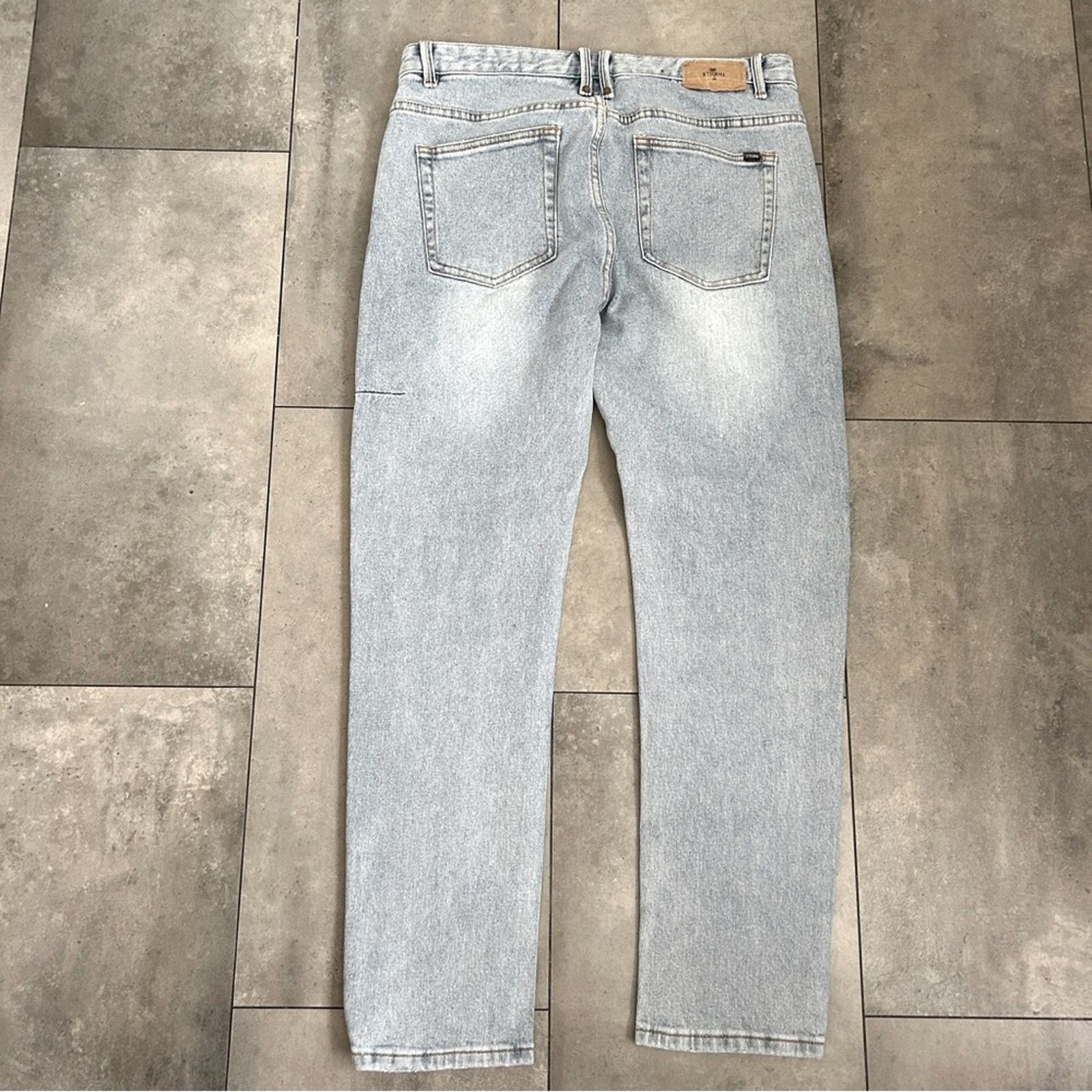 THRILLS Men's THRILLS Bones denim jeans light wash blue straight 36 Size US 36 / EU 52 - 3 Thumbnail