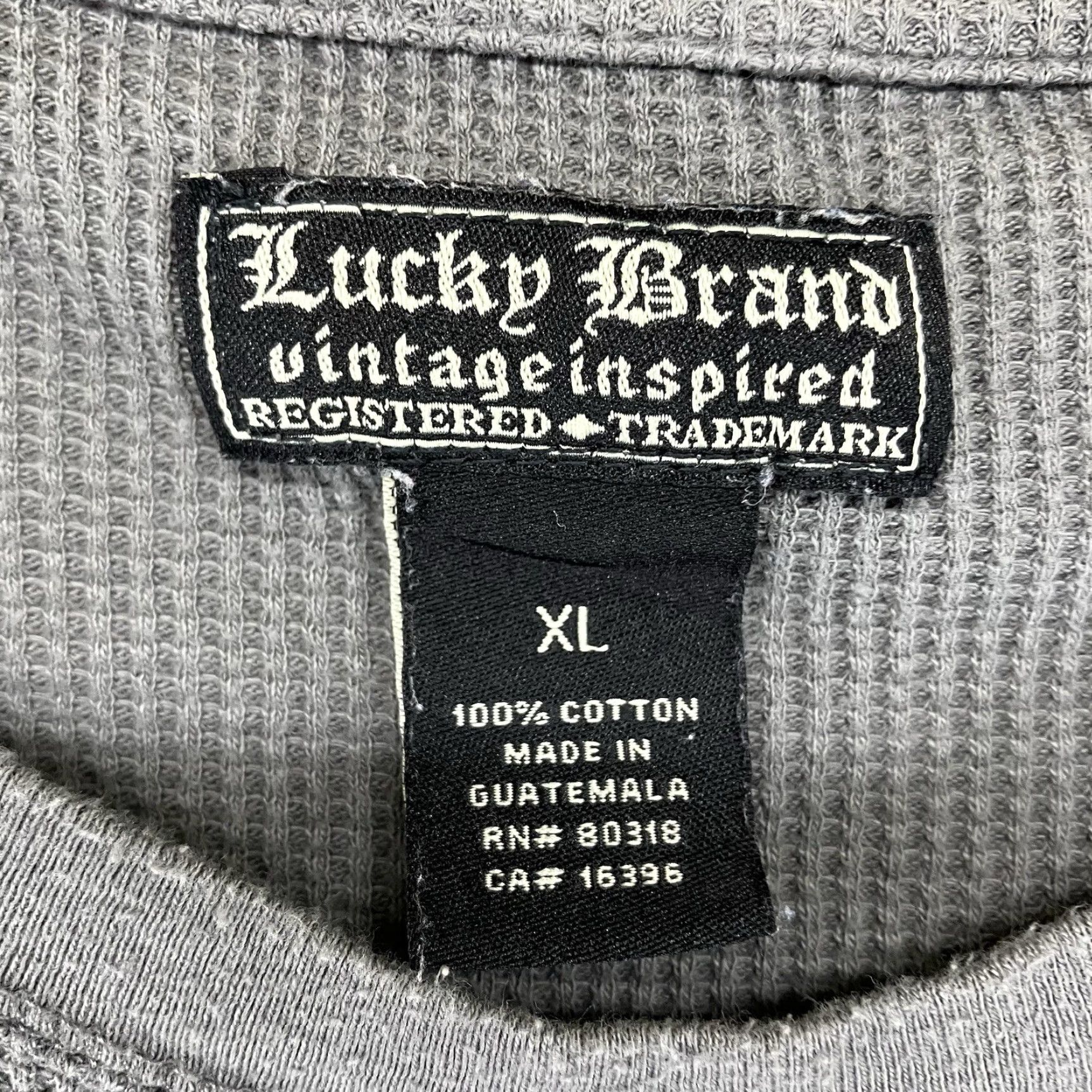 Lucky Brand VINTAGE Lucky Brand Thermal Long Sleeve Shirt Mens XL Gray Skate Grunge Y2K Size US XL / EU 56 / 4 - 4 Thumbnail
