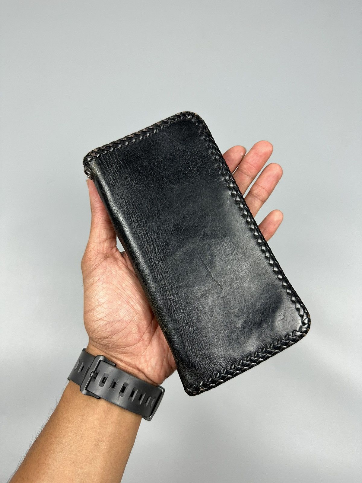 Genuine Leather 🔥Sick🔥Chrome Hearts Inspired Handmade Leather Long Wallet Size ONE SIZE - 2 Thumbnail