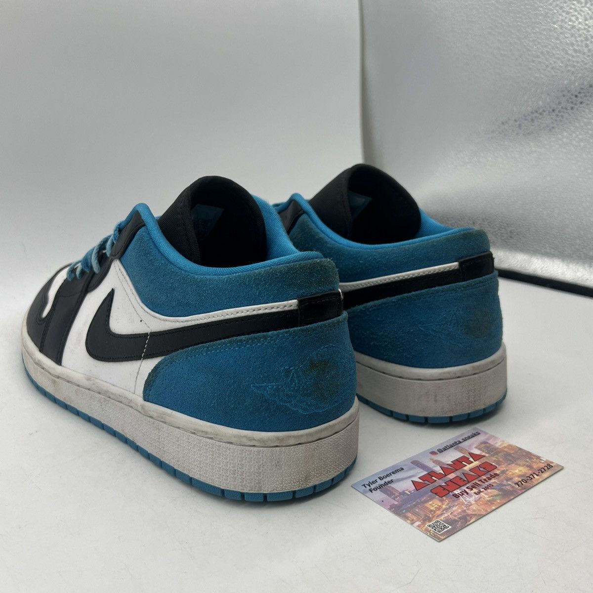 Nike Air Jordan 1 low laser blue Size US 12 / EU 45 - 4 Thumbnail